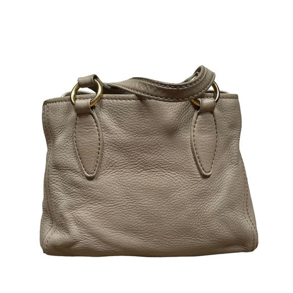 Miu Miu Greystone Pebbled 3-Section Zippy Shoulder Tote + Strap Convertible Bag