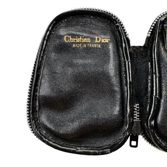Christian Dior Egg Black Monogram Canvas 4-Key Case Holder Zip Around Ho…