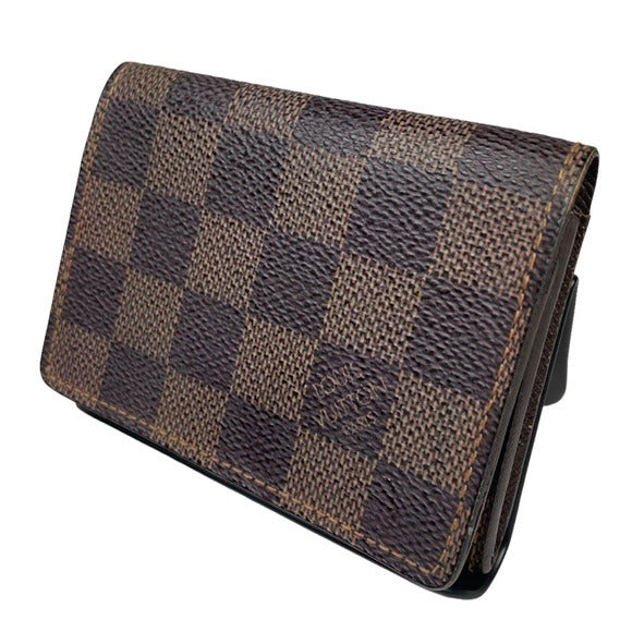 Louis Vuitton Damier Brown Bi-Fold Compact Pocket Organizer Card Cash Business