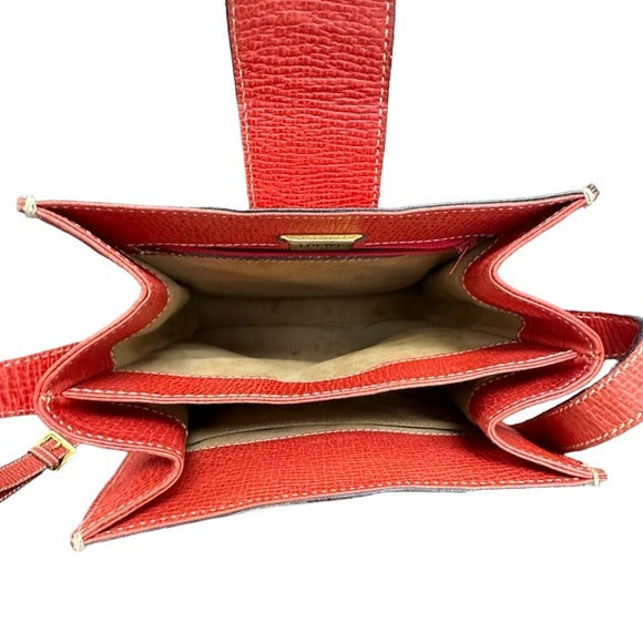 Loewe Pastel Red Pebbled Kelly Sport Style Turn Lock Closure Crossbody Purse