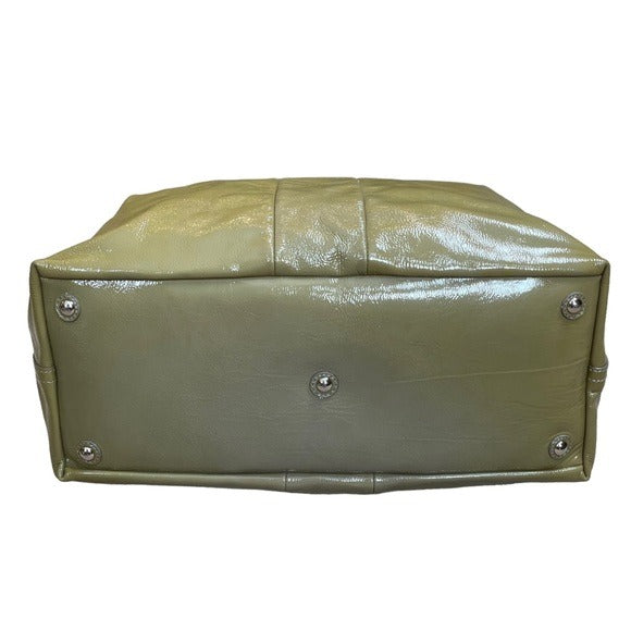Yves Saint Laurent YSL Muse Patent Leather Avocado Hombre Boston Travel Tote