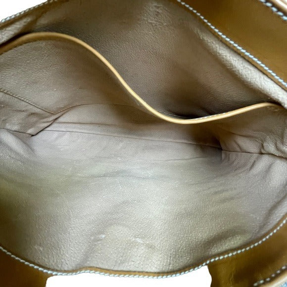 Gucci GG Micro Satchel Canvas Leather Tan Three File Shoulder Tote Purse Bag