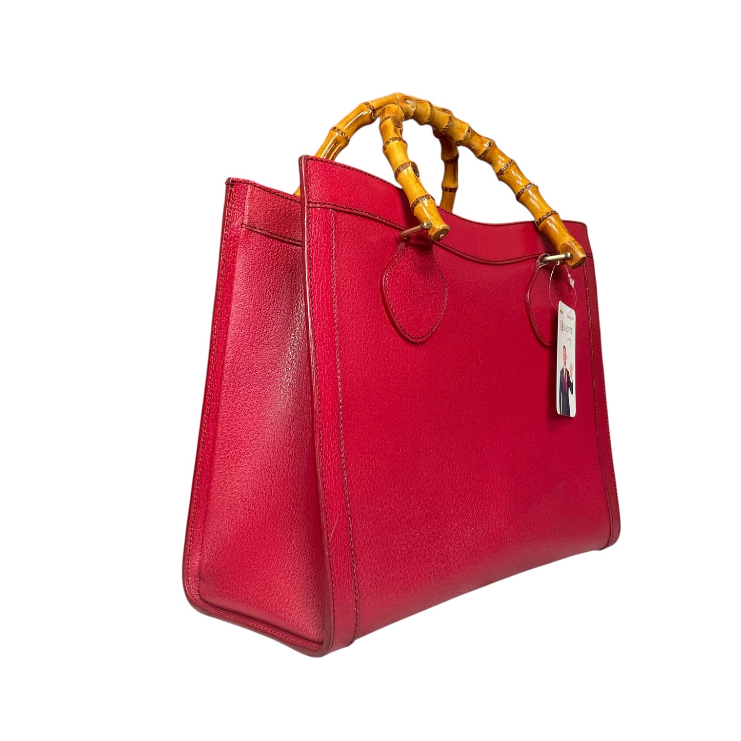 Gucci Diana Classic Bamboo GHW Raspberry Medium Leather Tote