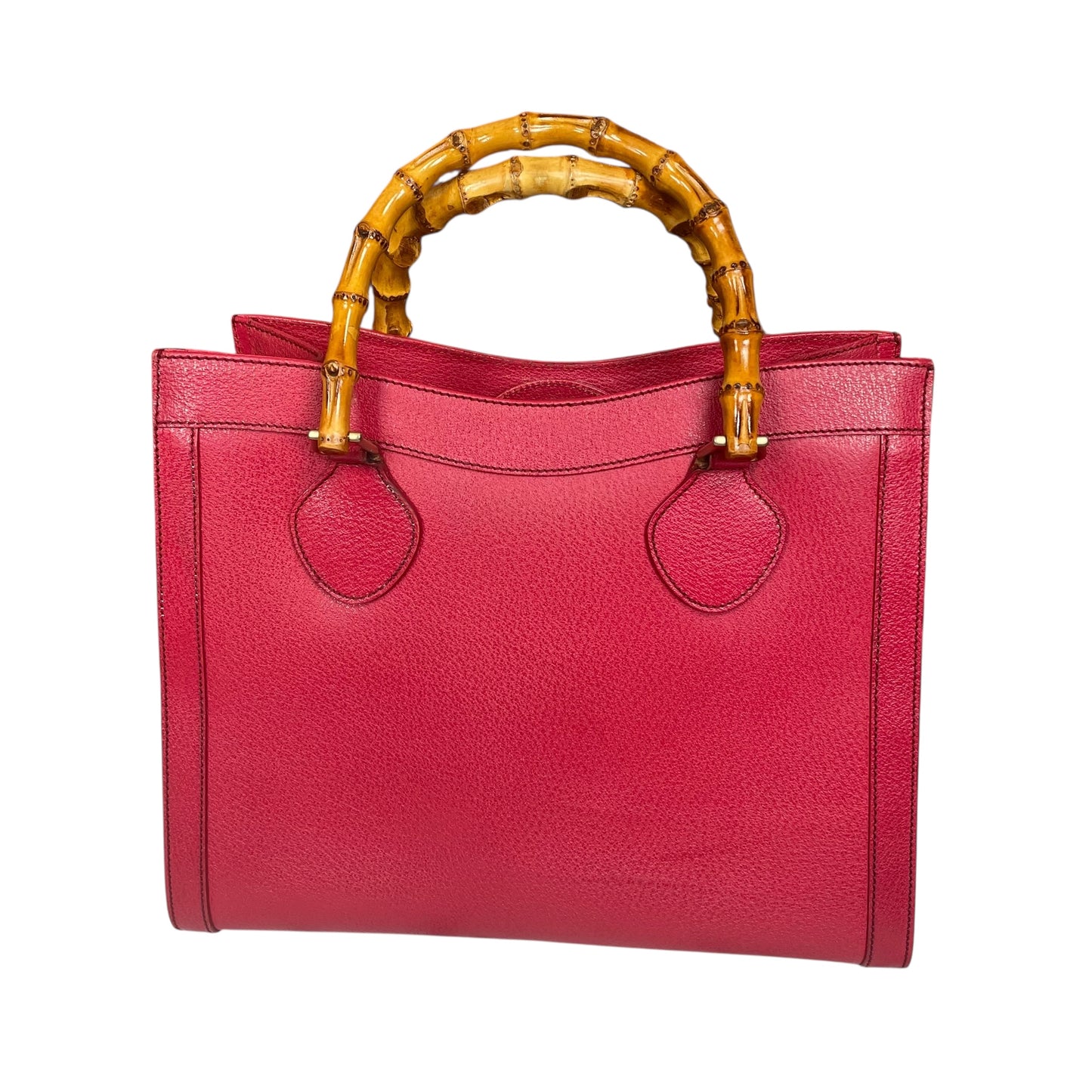 Gucci Diana Classic Bamboo GHW Raspberry Medium Leather Tote