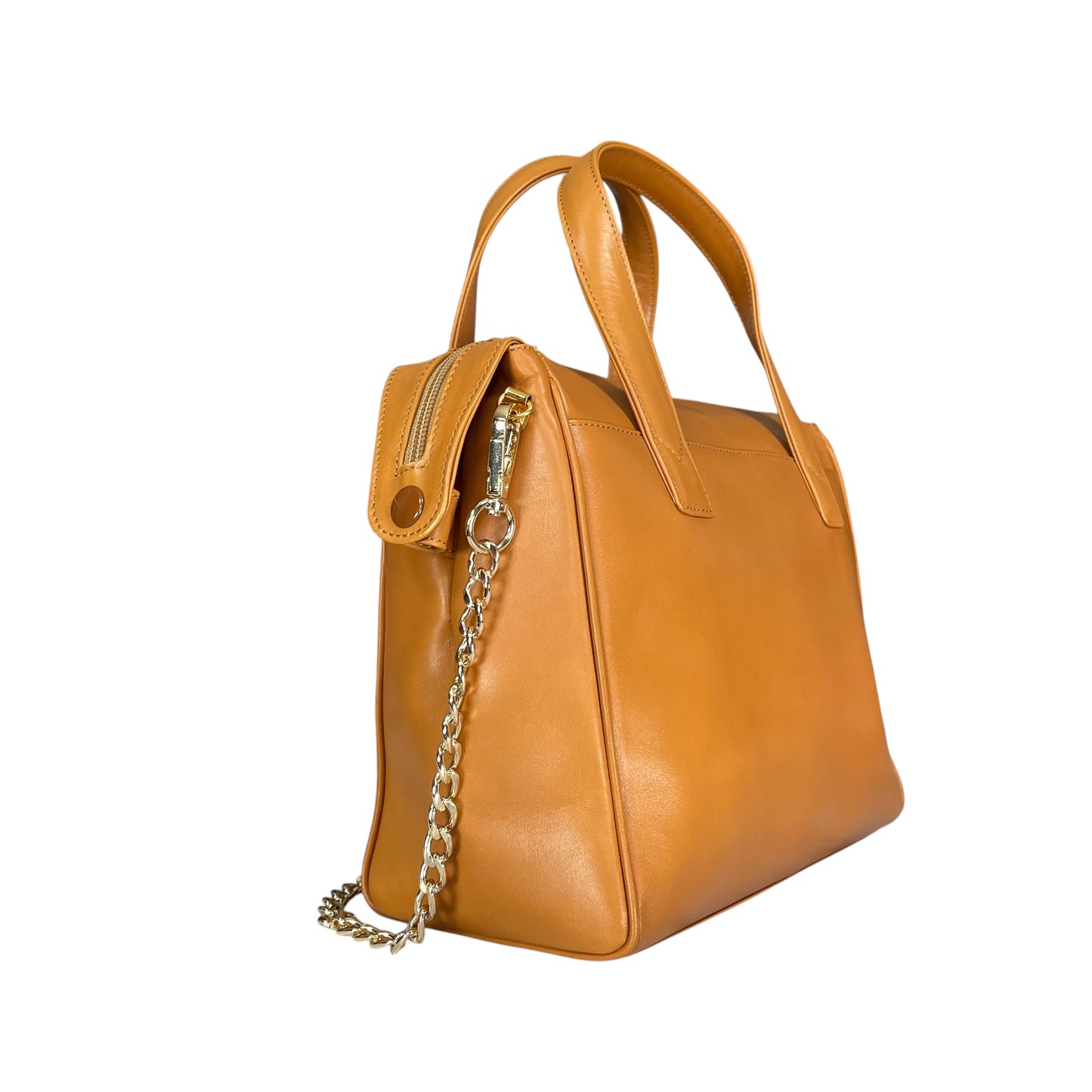 Christian Dior Lady Small Boston Buttercream Gold Leather GHW Crossbody