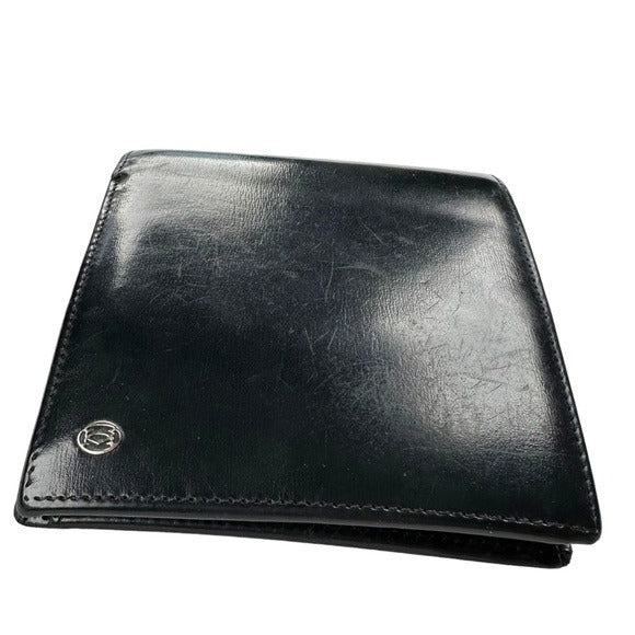Cartier Pasha Black Leather Mens Bi-Fold Wallet