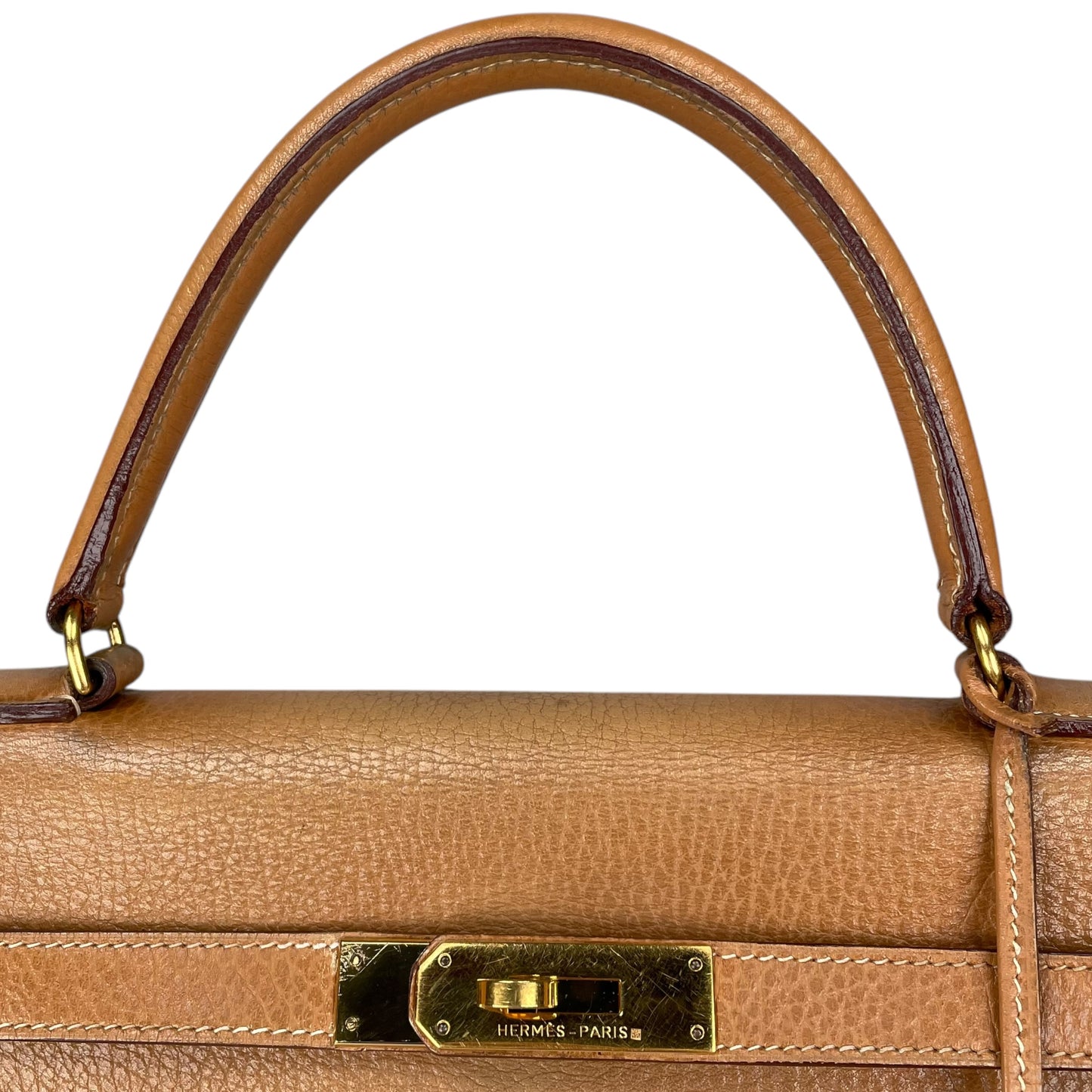 Hermes Kelly Sellier 35 GHW Noir Ardennes Gold Wheat Top Handle