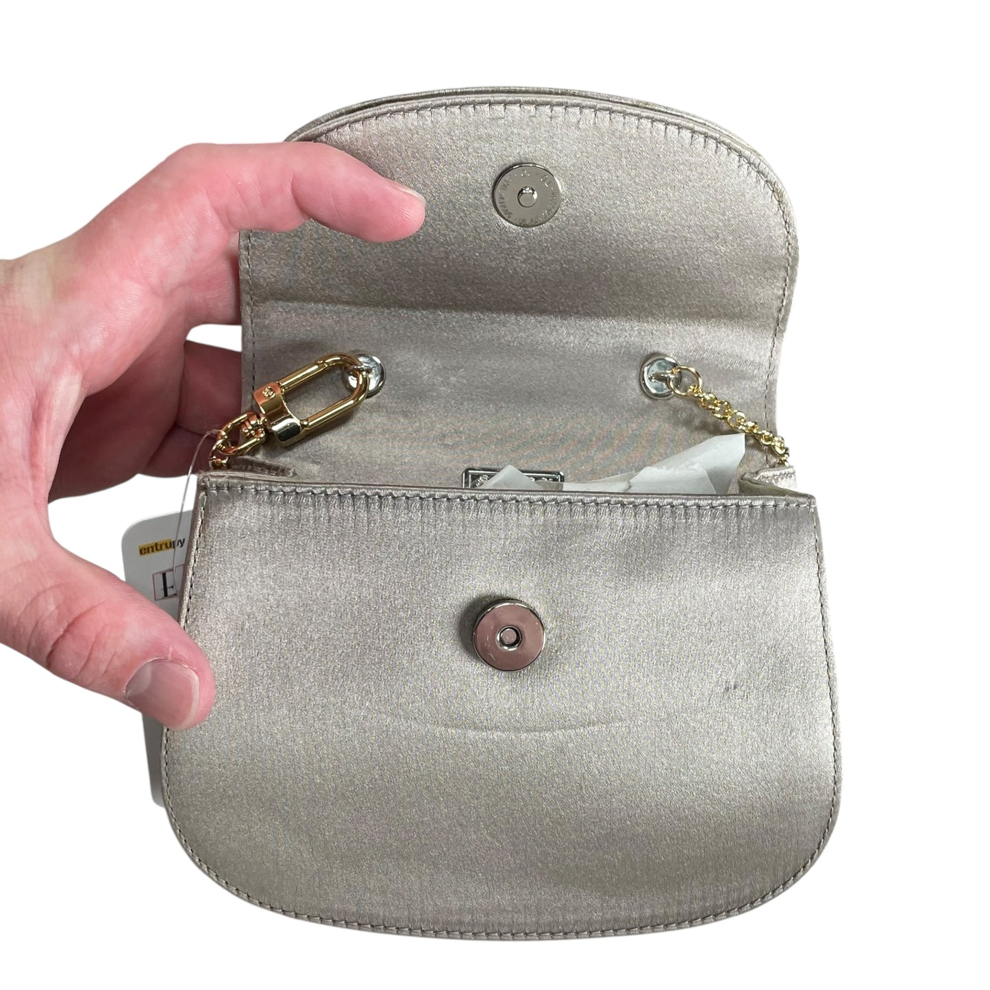 Gucci GG Mini 1947 StyleChampagne Satin GHW Bamboo 1990s Top Handle Crossbody