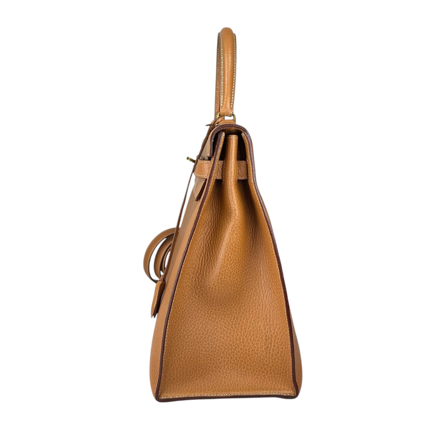 Hermes Kelly Sellier 35 GHW Noir Ardennes Gold Wheat Top Handle