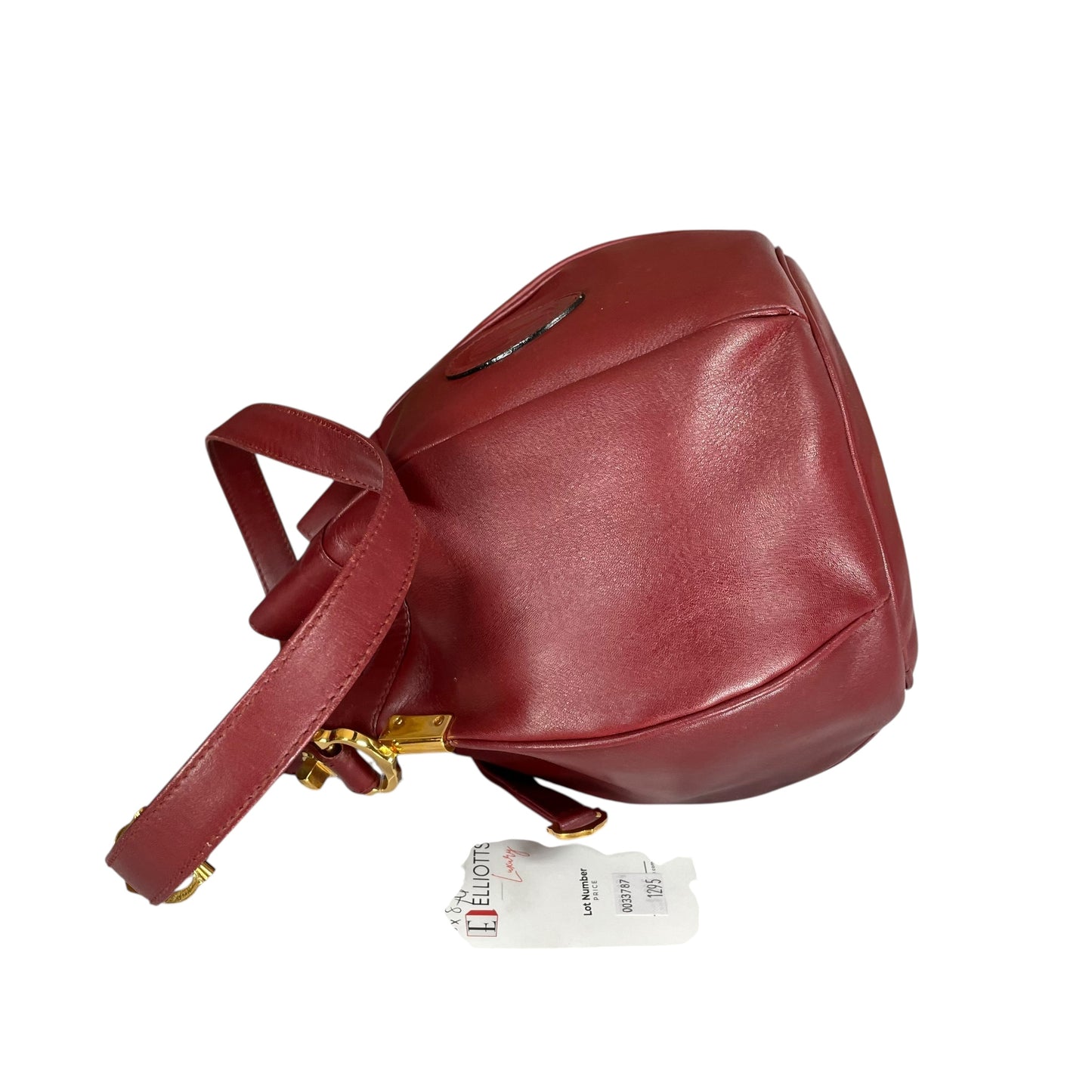Cartier Burgundy Leather Medium Bucket Drawstring Crossbody Adjustable Purse