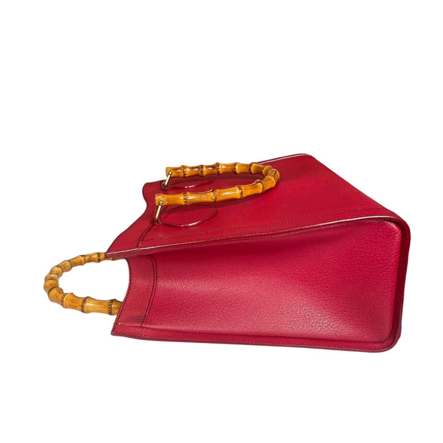 Gucci Diana Classic Bamboo GHW Raspberry Medium Leather Tote