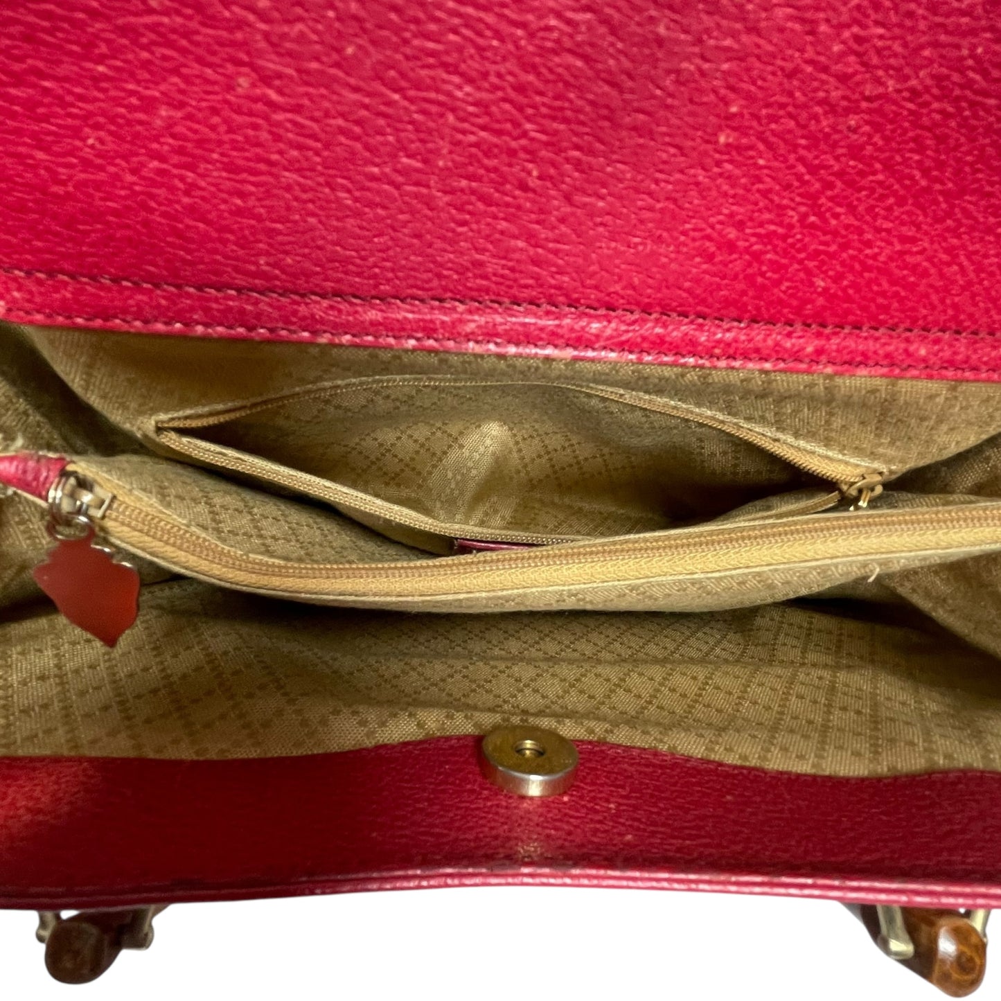 Gucci Diana Classic Bamboo GHW Raspberry Medium Leather Tote