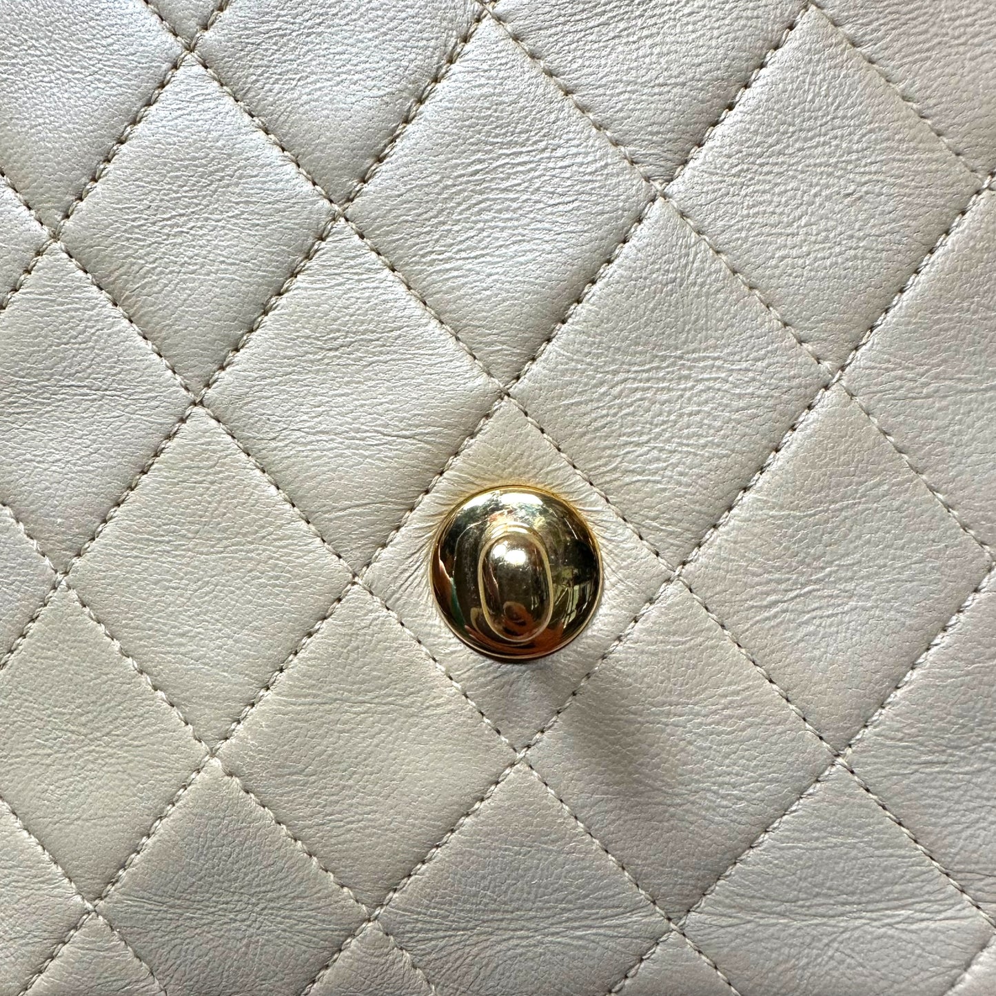 Chanel CC 24K Mini Square Flip Beige Lambskin Gold Plated Hardware