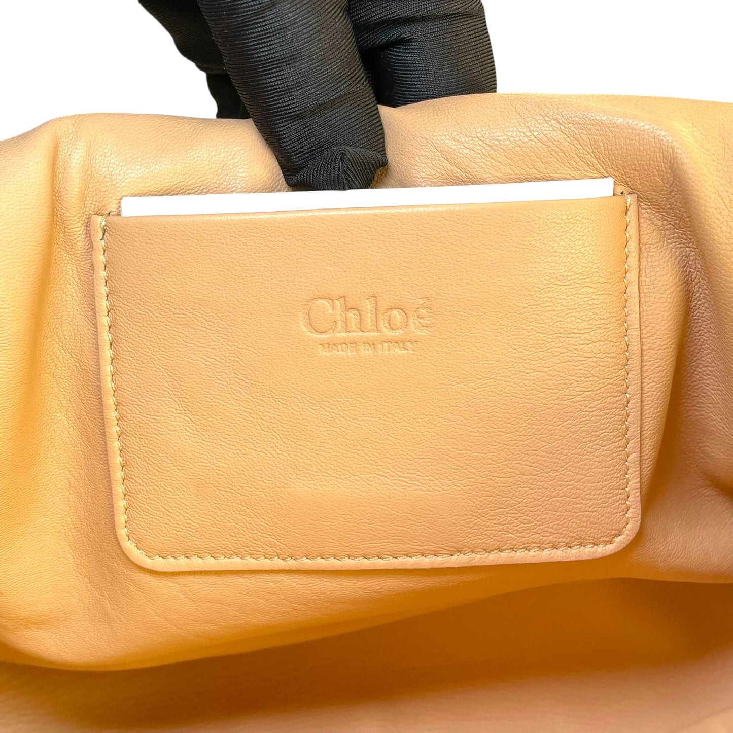 Chloe Elsie Medium Sequin Leather Stripe Black White GHW Rope Strap Shoulder Bag