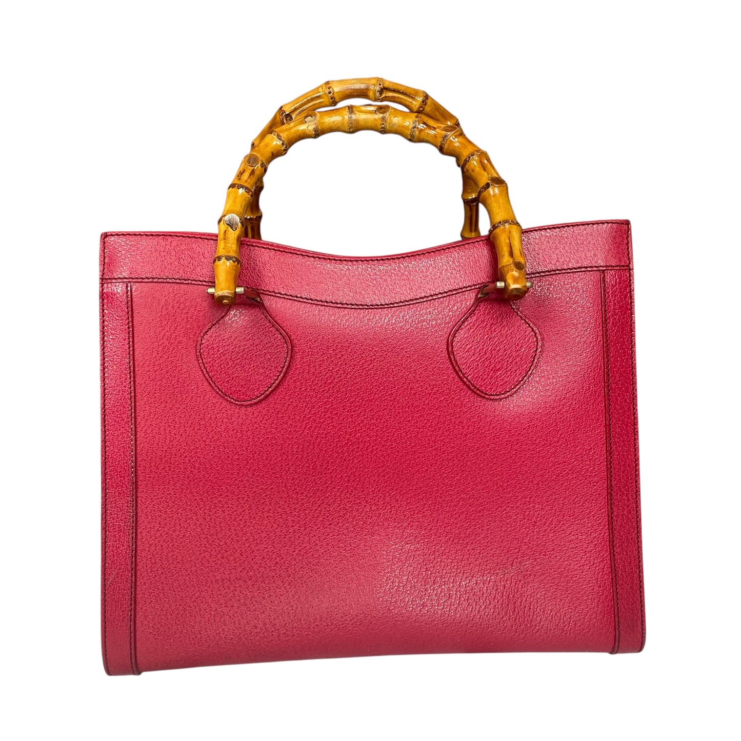 Gucci Diana Classic Bamboo GHW Raspberry Medium Leather Tote