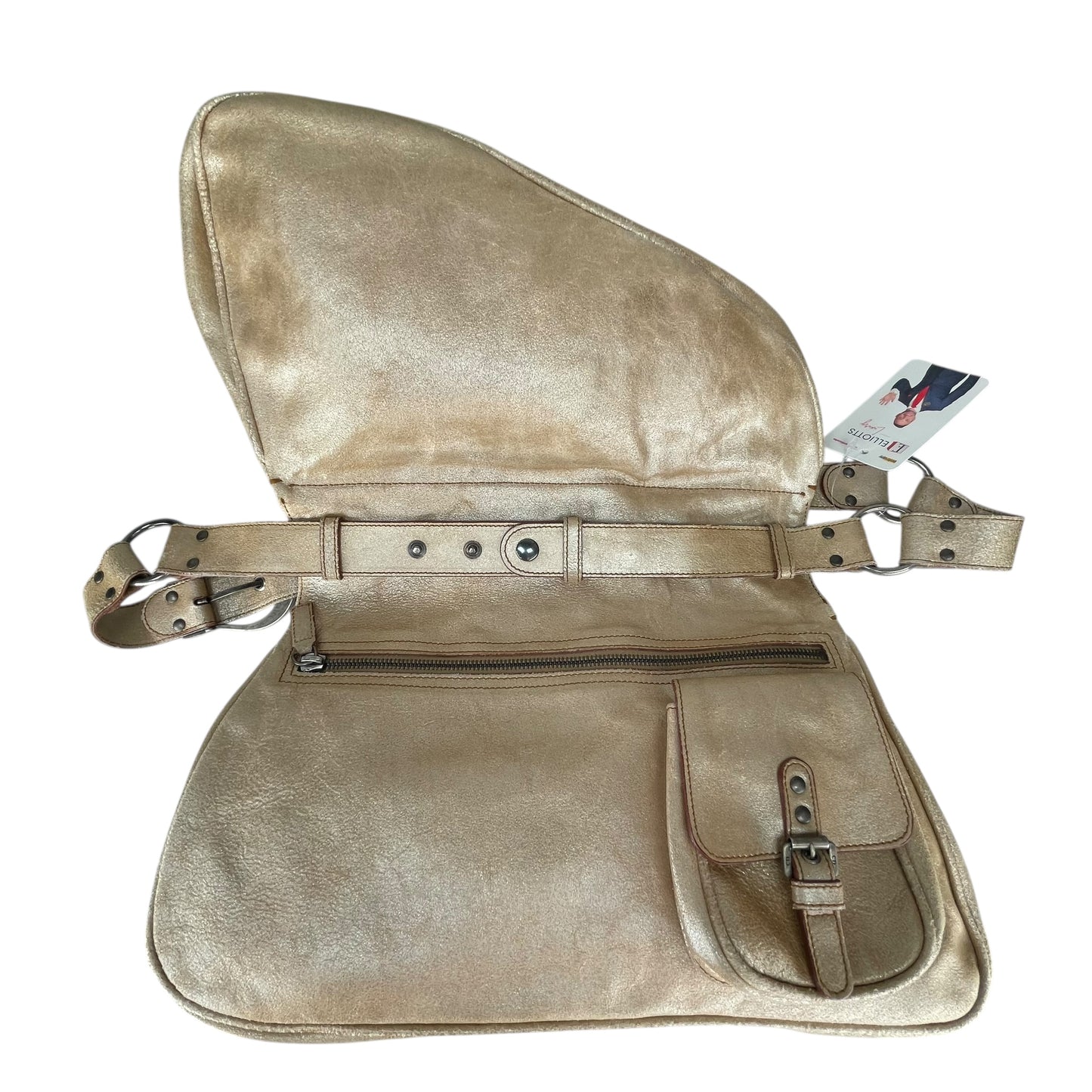 Christian Dior Double Saddle Gaucho Jumbo Gold Metallic Gun Metal Hardware Purse