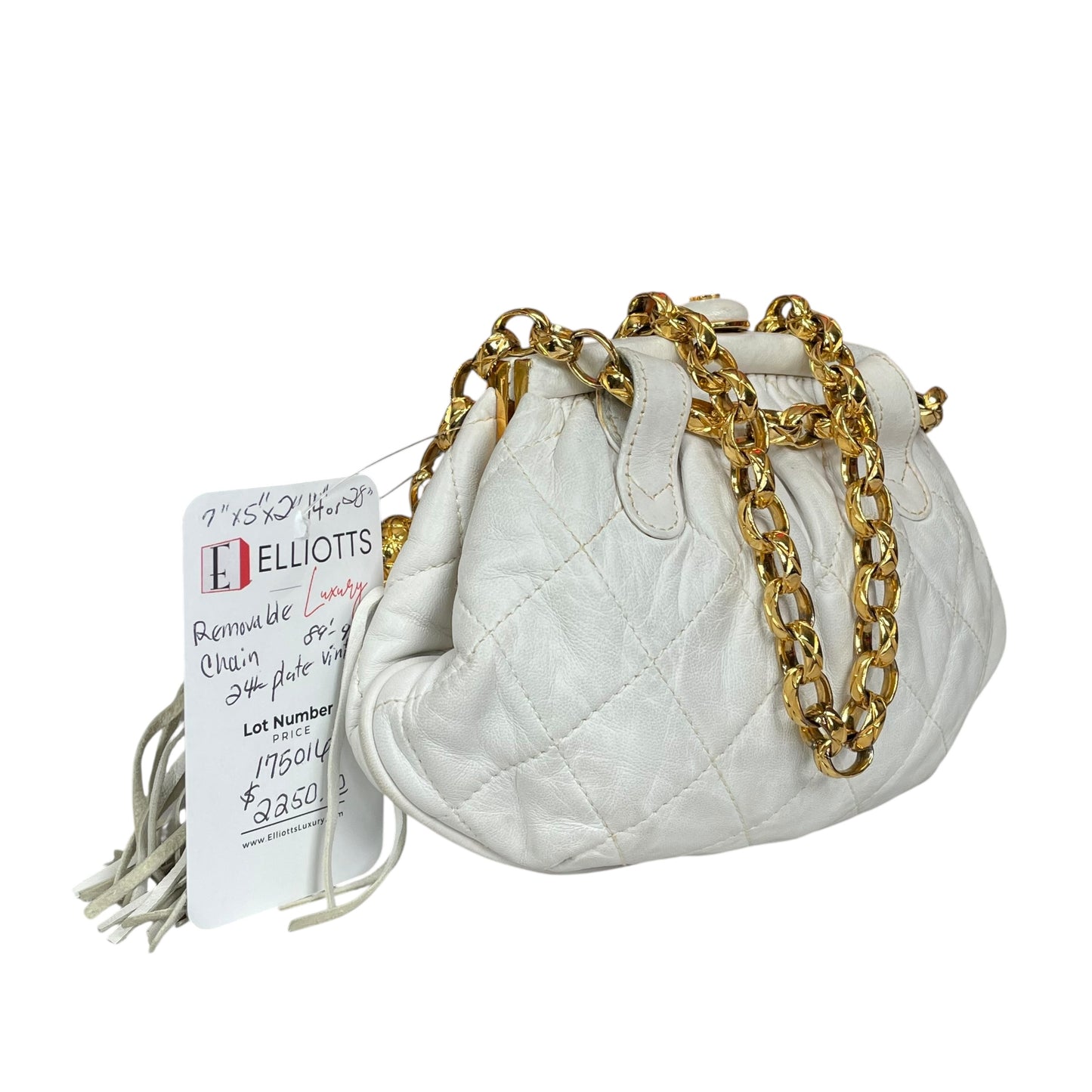 Chanel CC Mini Kiss-Lock Shoulder Bum GHW Removable Chain Strap Make-up Purse 7"