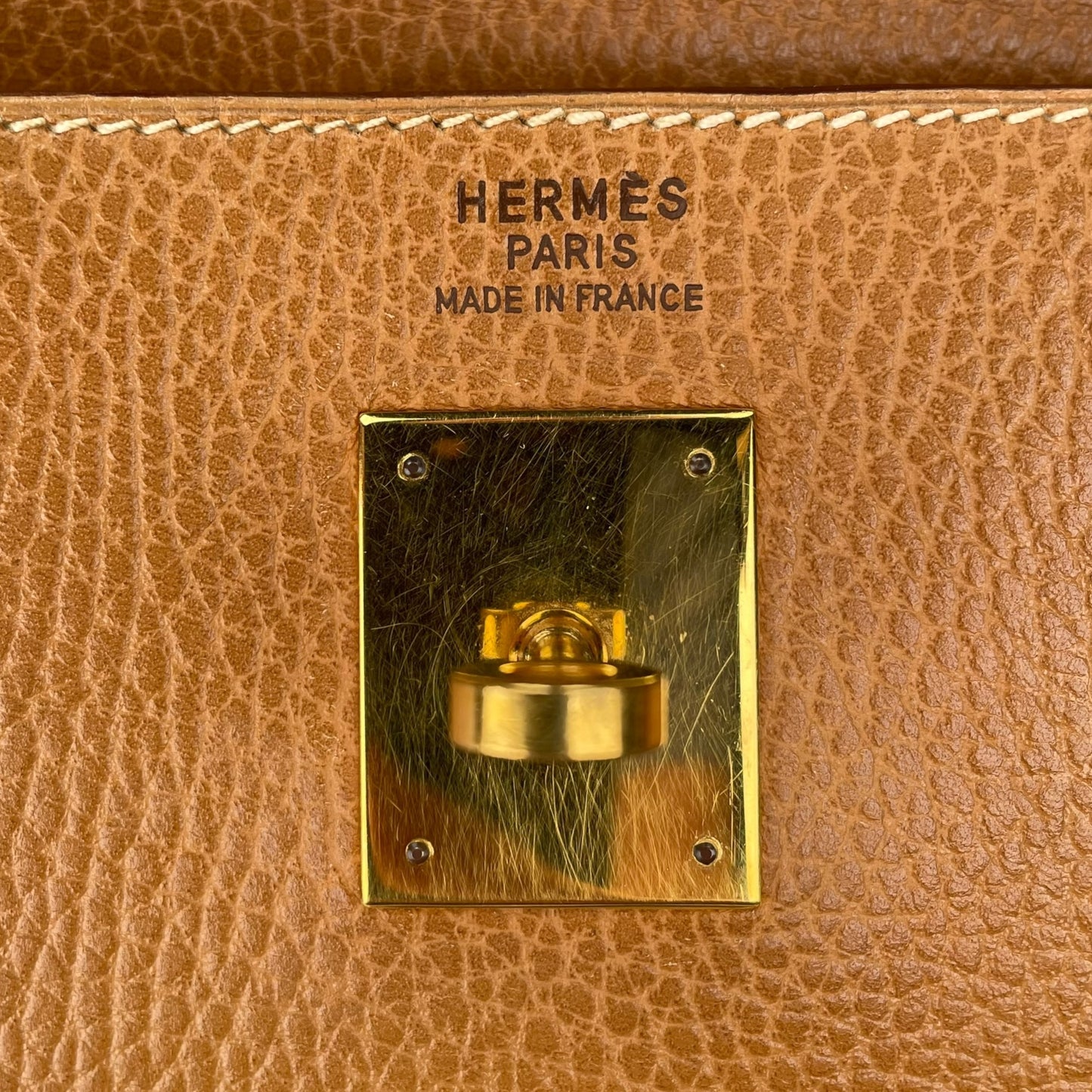 Hermes Kelly Sellier 35 GHW Noir Ardennes Gold Wheat Top Handle