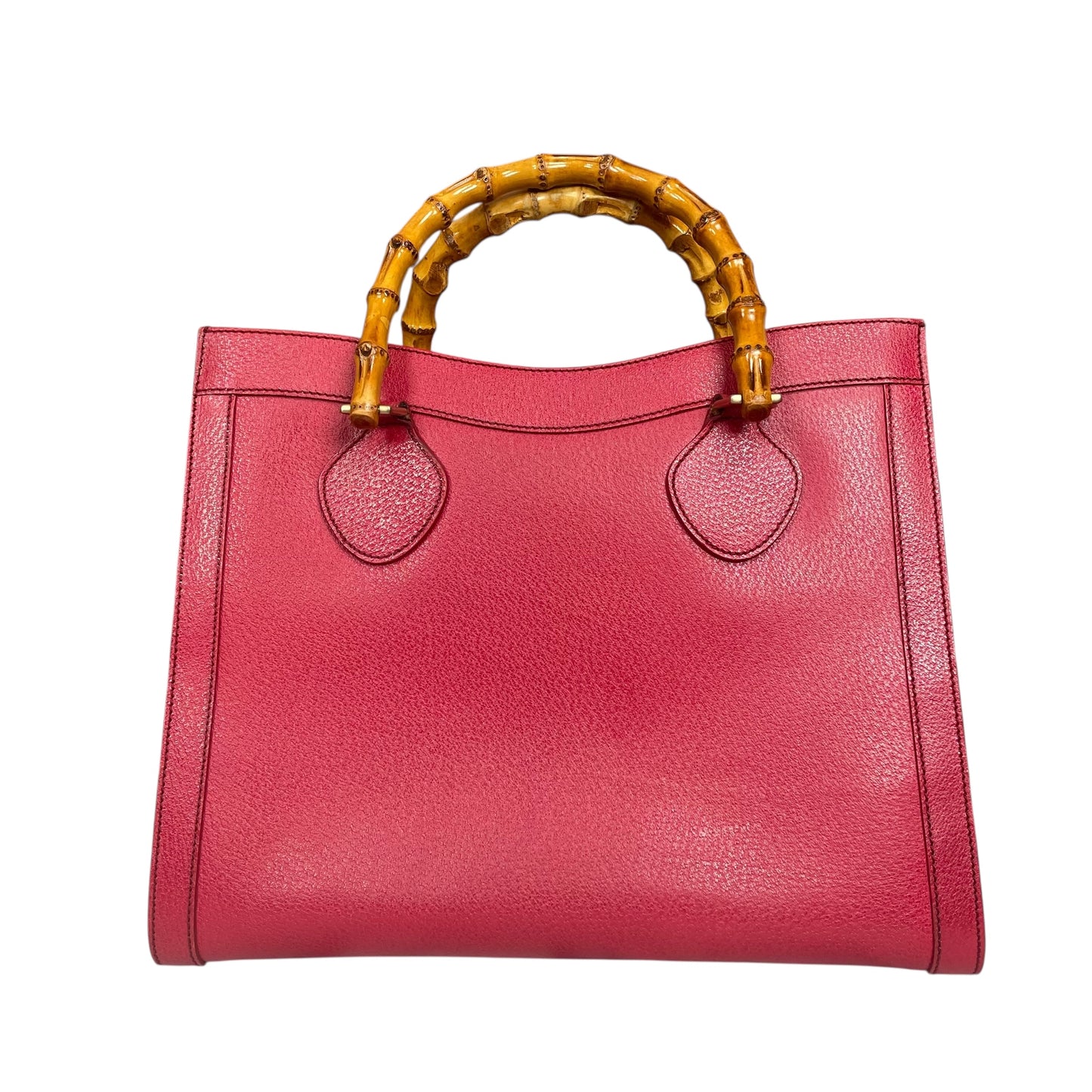 Gucci Diana Classic Bamboo GHW Raspberry Medium Leather Tote