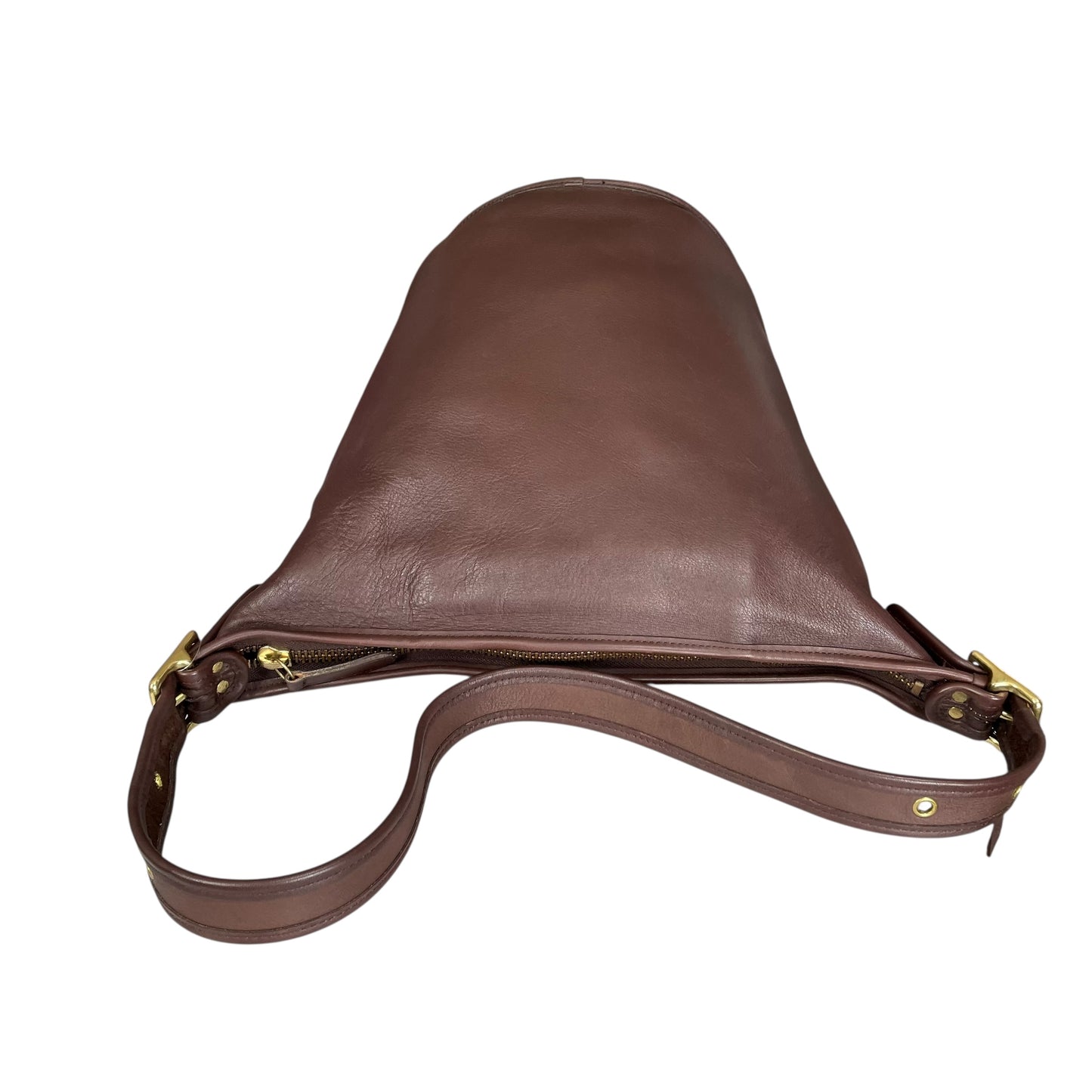 Coach Mahogany Brown Medium Hobo Bucket Zip Satchel Sac Purse