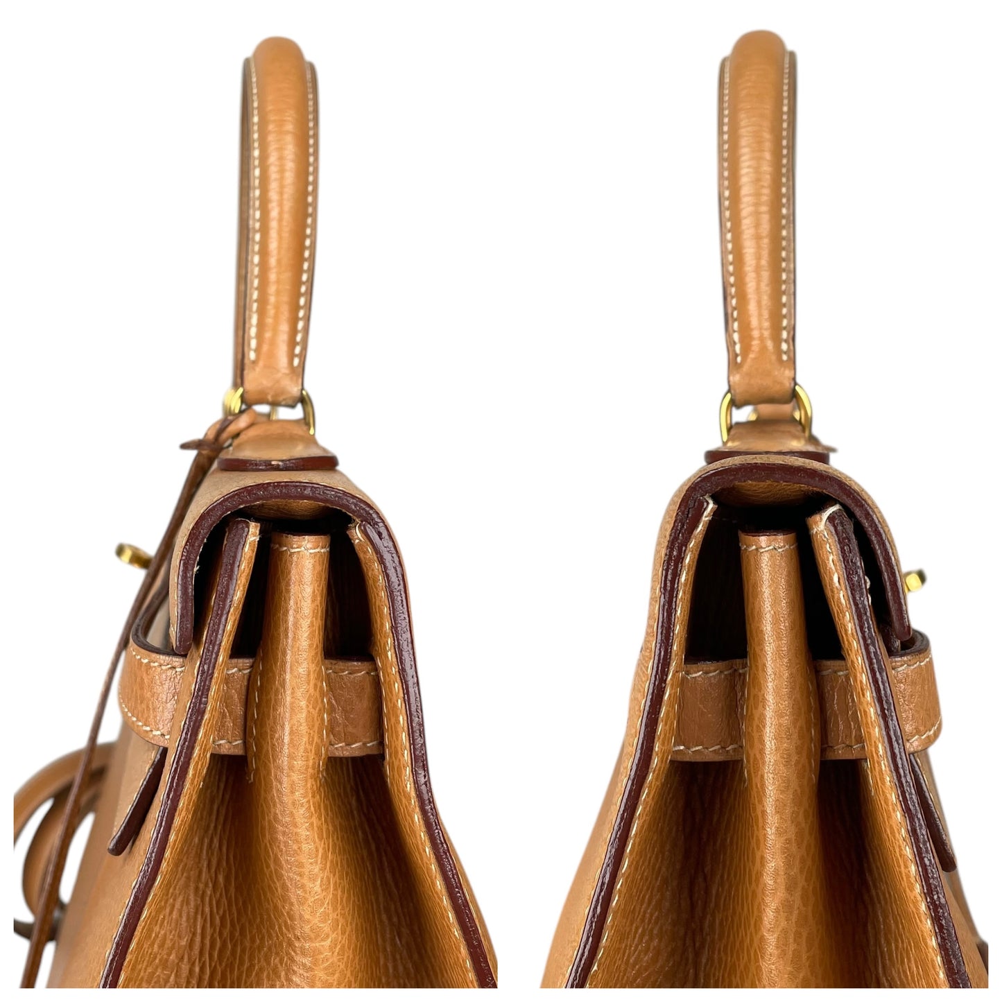 Hermes Kelly Sellier 35 GHW Noir Ardennes Gold Wheat Top Handle