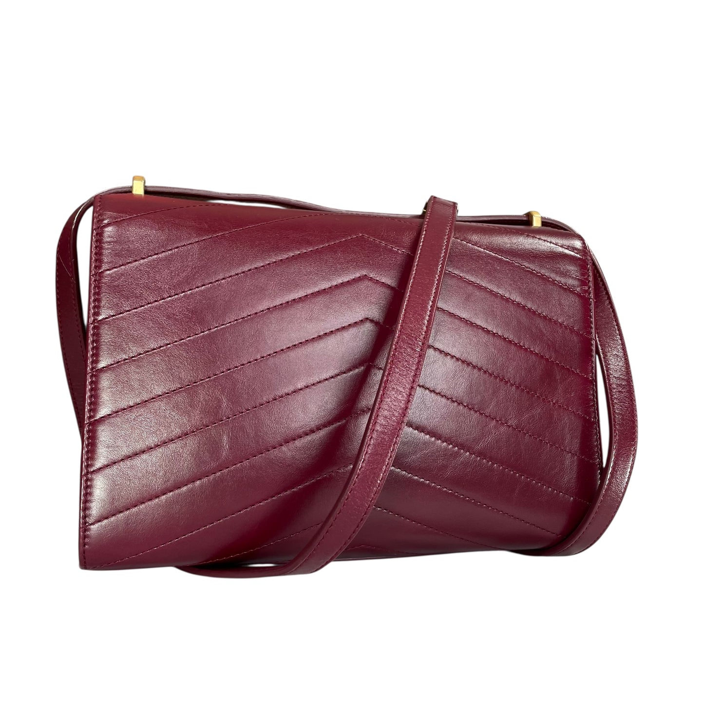 Chanel CC Medal Bucket Envelop Merlot Zip Brushed GHW Burgundy 2Way CrossbodyPurse