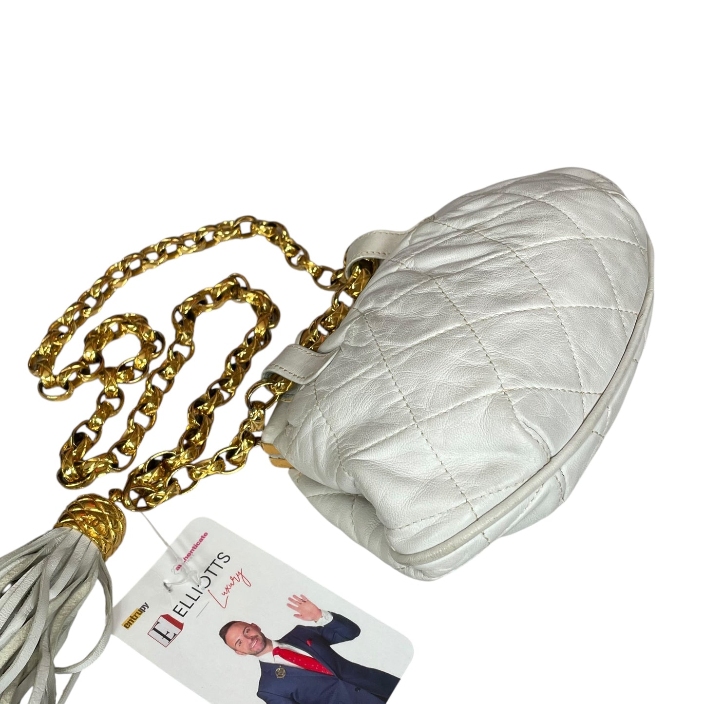 Chanel CC Mini Kiss-Lock Shoulder Bum GHW Removable Chain Strap Make-up Purse 7"