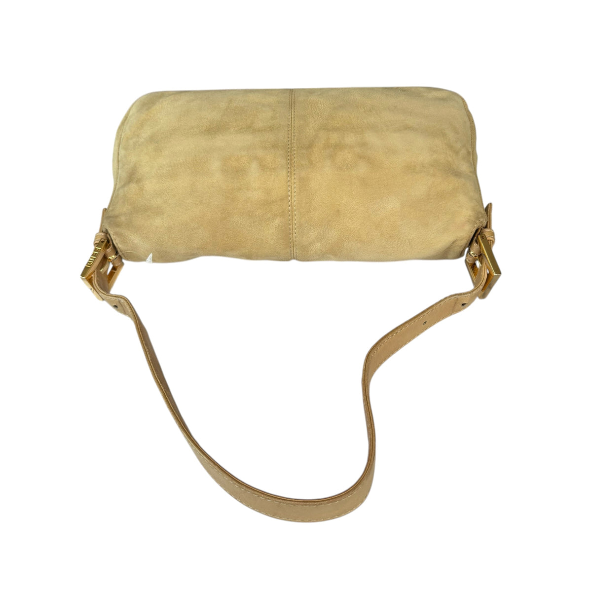 Fendi Y2K Baguette Suede Leather Gold / Gold Tan Shoulder Purse