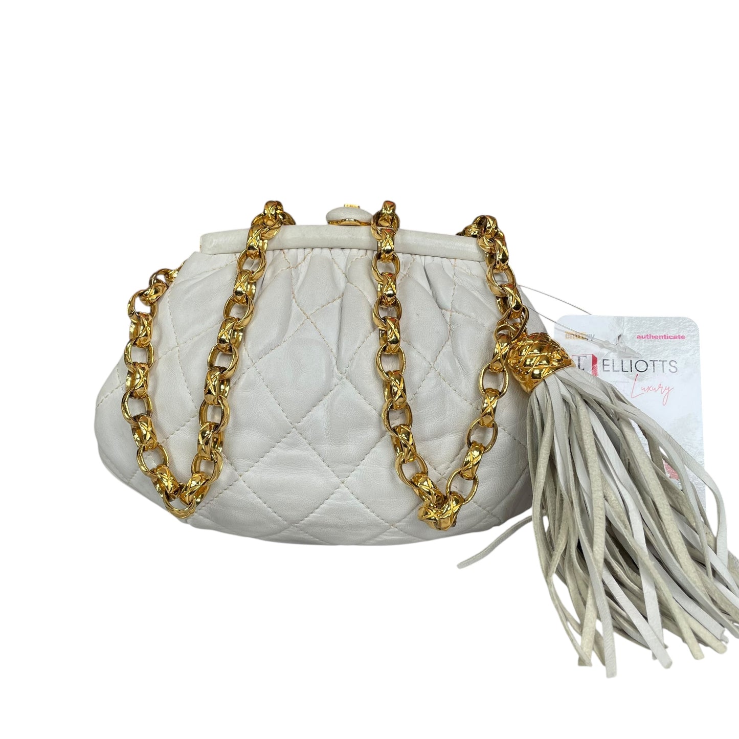 Chanel CC Mini Kiss-Lock Shoulder Bum GHW Removable Chain Strap Make-up Purse 7"