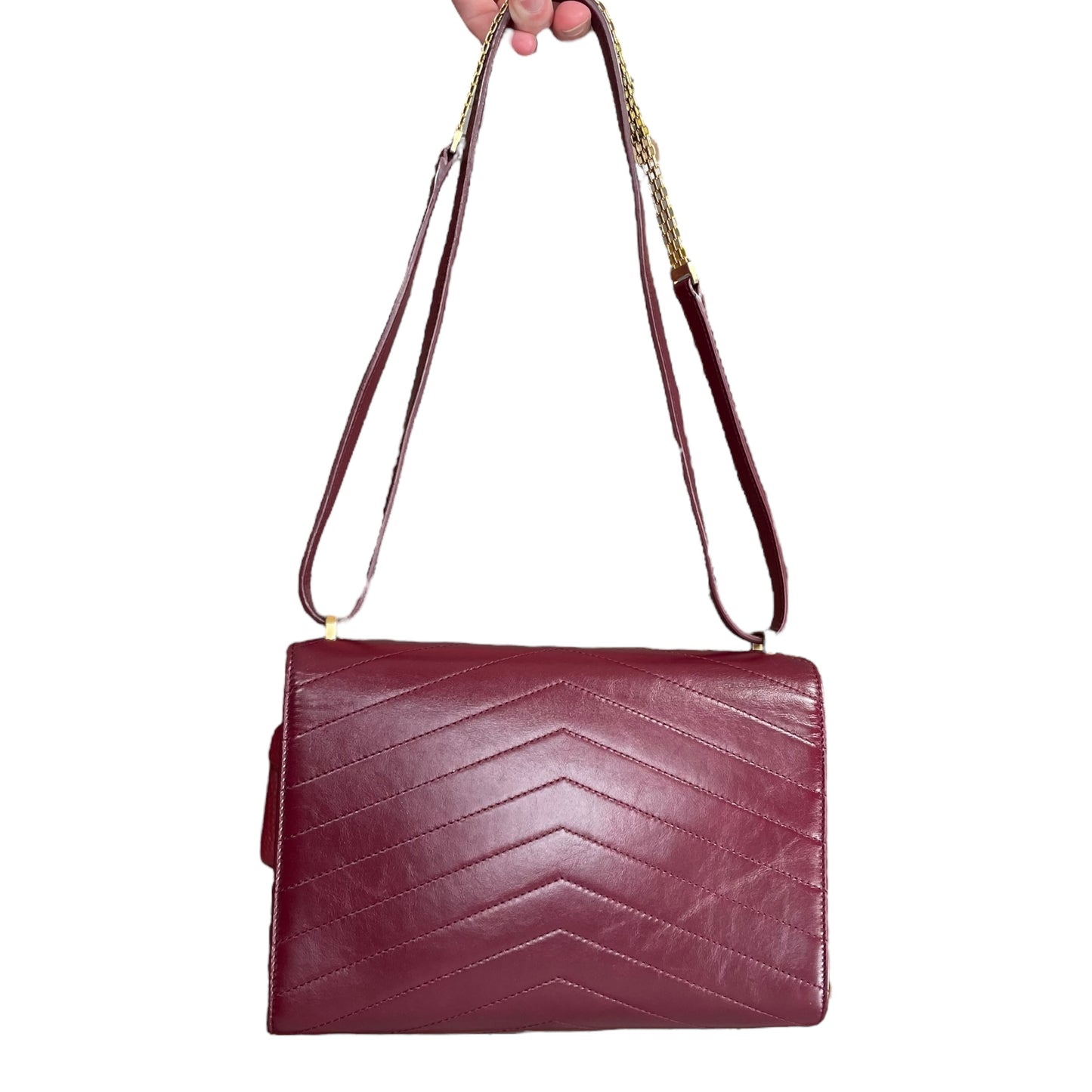 Chanel CC Medal Bucket Envelop Merlot Zip Brushed GHW Burgundy 2Way CrossbodyPurse