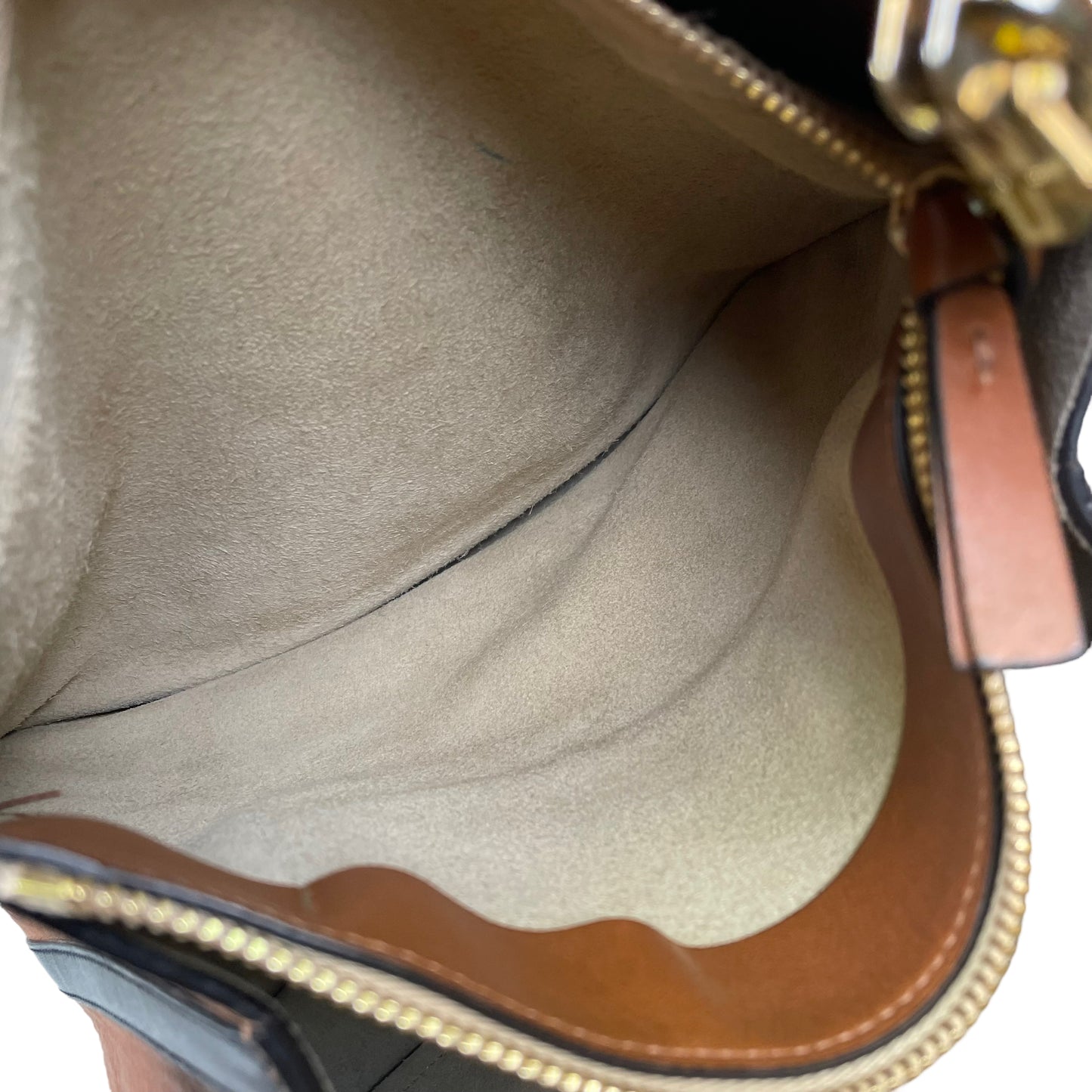 Chloe Haley Calf Skin Equestrian Bourbon Brown Bucket 2 Way Crossbody Shoulder Purse