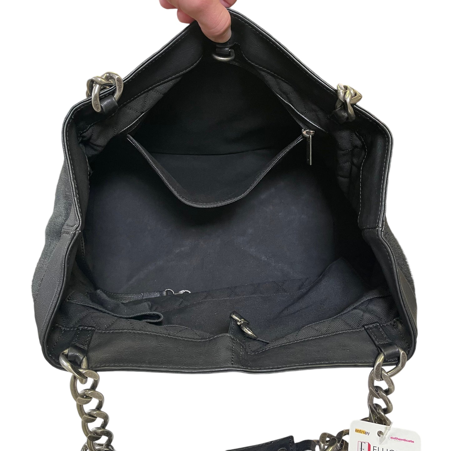 Chanel CC Timeless Faux Fur Leather Large Bushed Nickel Chain Boxxy Tote