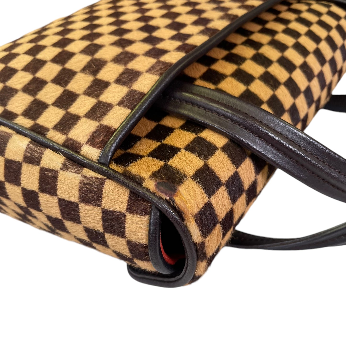 Louis Vuitton Damier Sauvage Pony Hair Lion Small Snap Flap Purse Top Handle