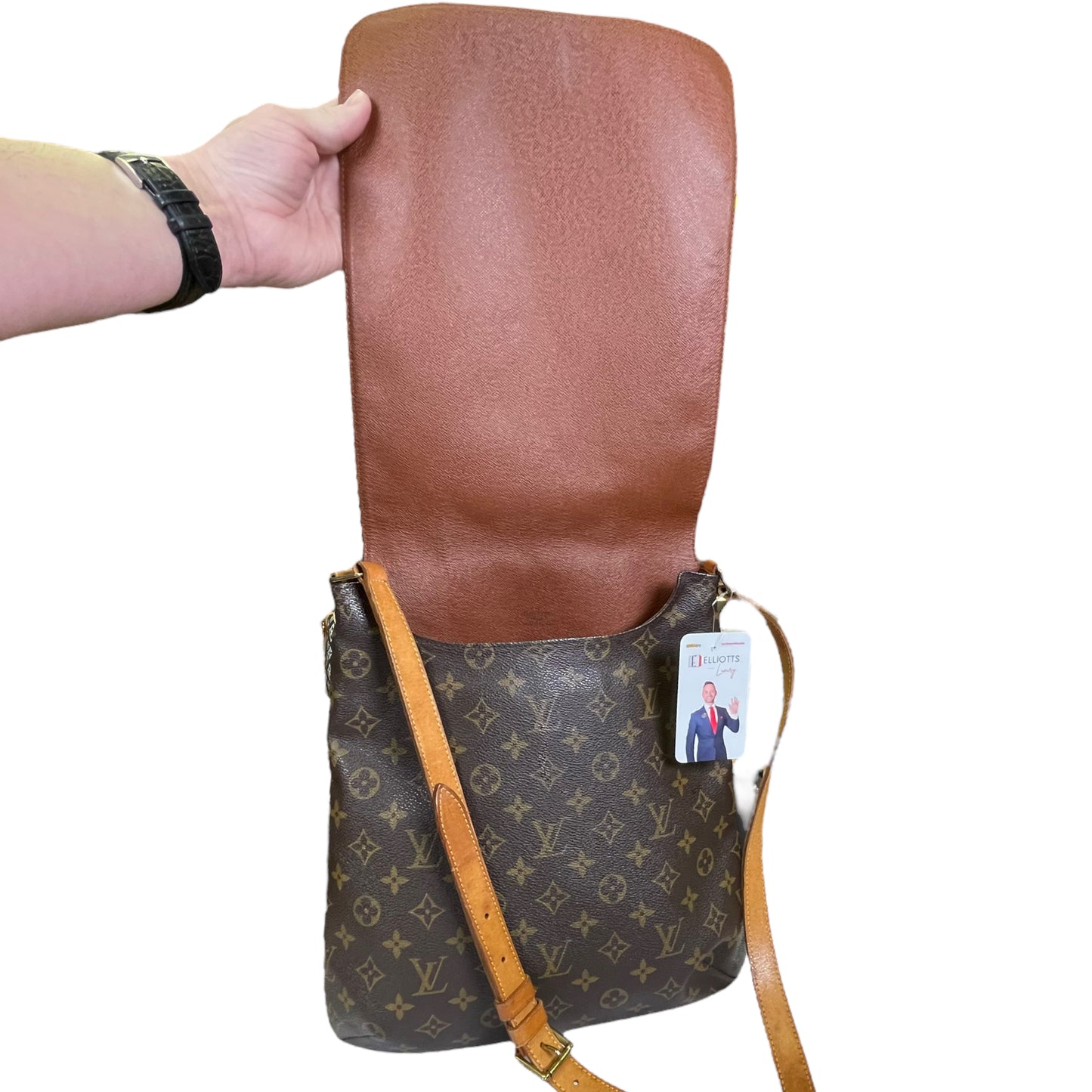 Louis Vuitton Musette Monogram Brown Single Flap 2 Way Crossbody Purse