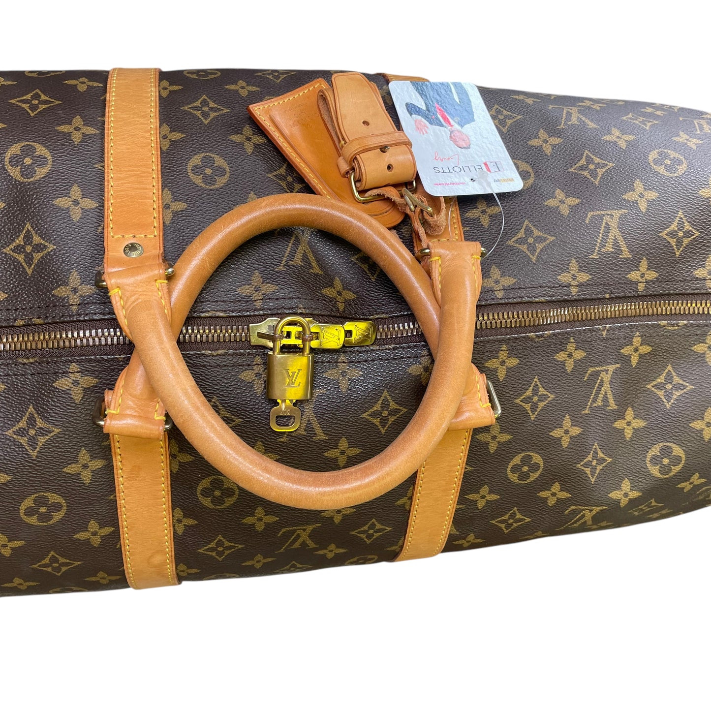 Louis Vuitton Keepall 60 Monogram Bando Lock + Tag Duffel Travel Bag