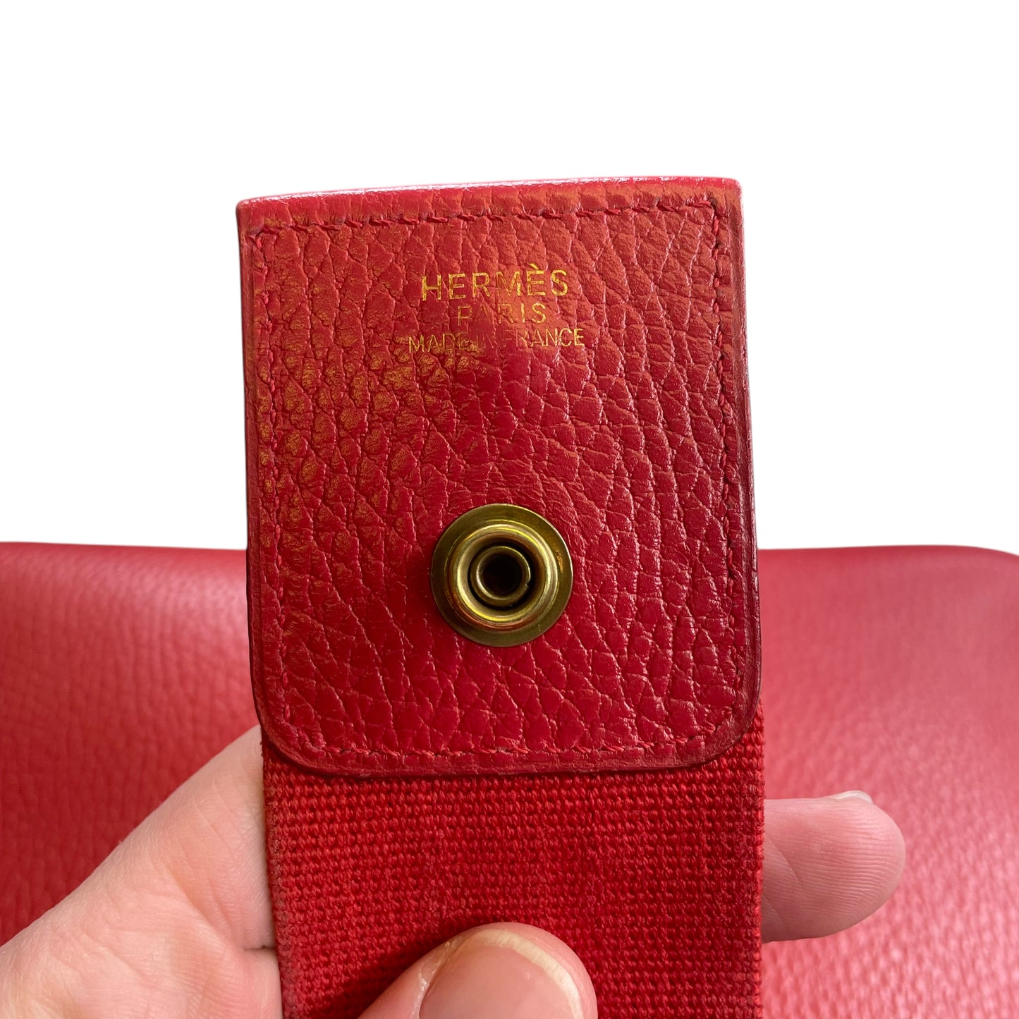 Hermes Tsako 3 Way Crossbody Red Ardennes Leather GHW Shoulder Purse