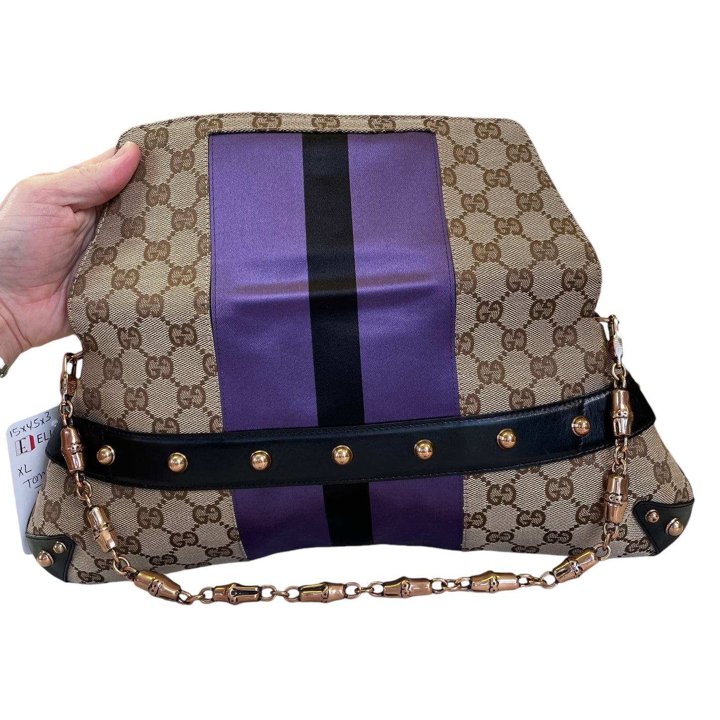 Gucci GG HorseBit Bamboo Chain Jumbo Large Heritage GG Tom Ford Era Clutch Shoulder Purse
