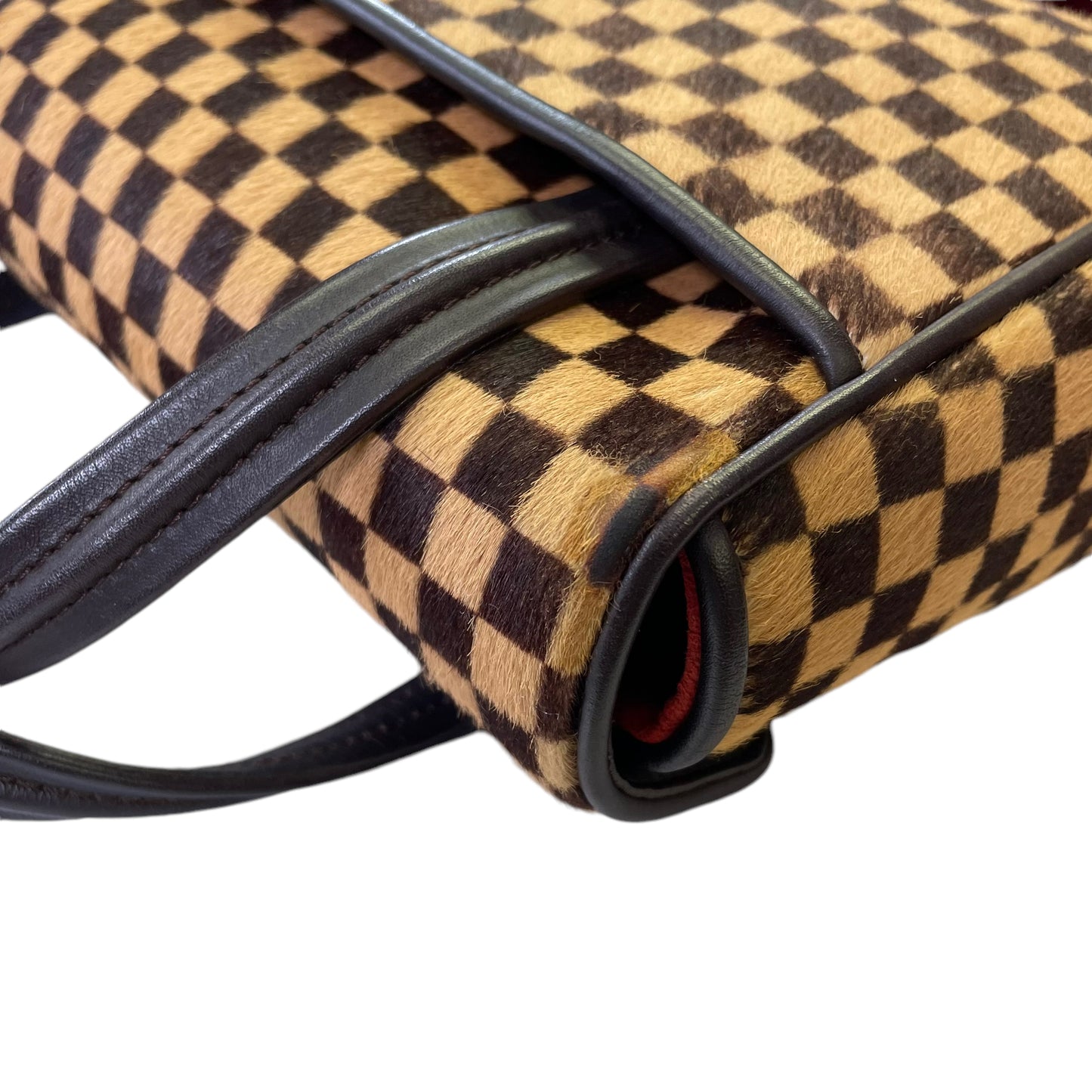 Louis Vuitton Damier Sauvage Pony Hair Lion Small Snap Flap Purse Top Handle