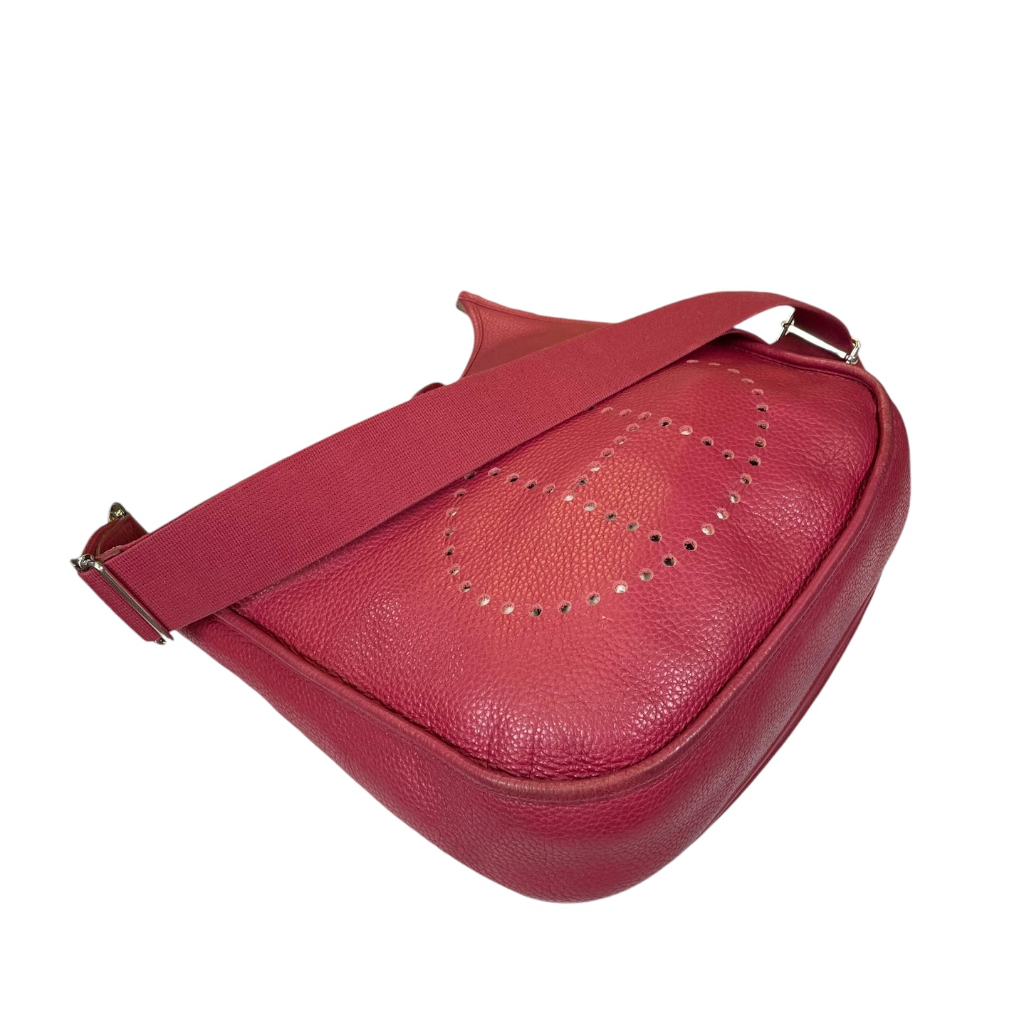 Hermes GM Evelyne Clemence Leather Burgundy Rose GM Crossbody Purse