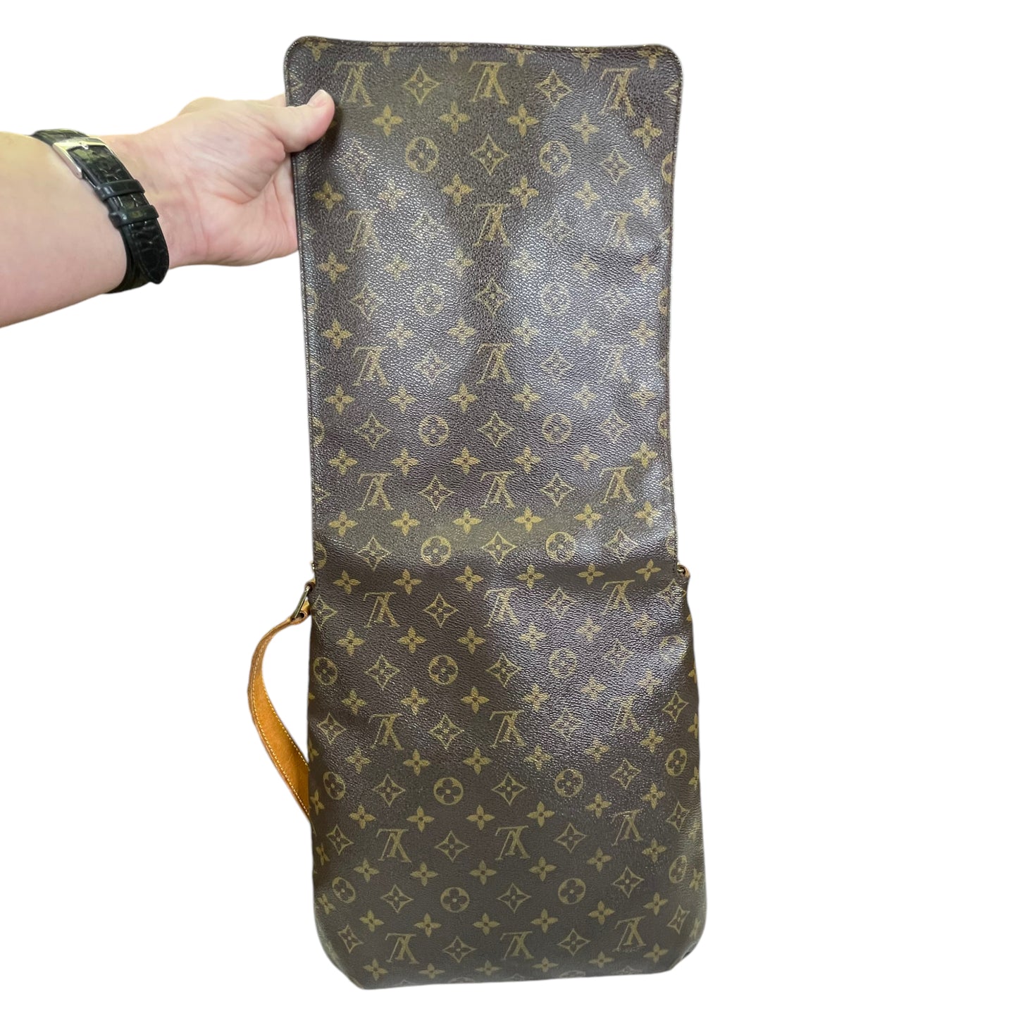 Louis Vuitton Musette Monogram Brown Single Flap 2 Way Crossbody Purse