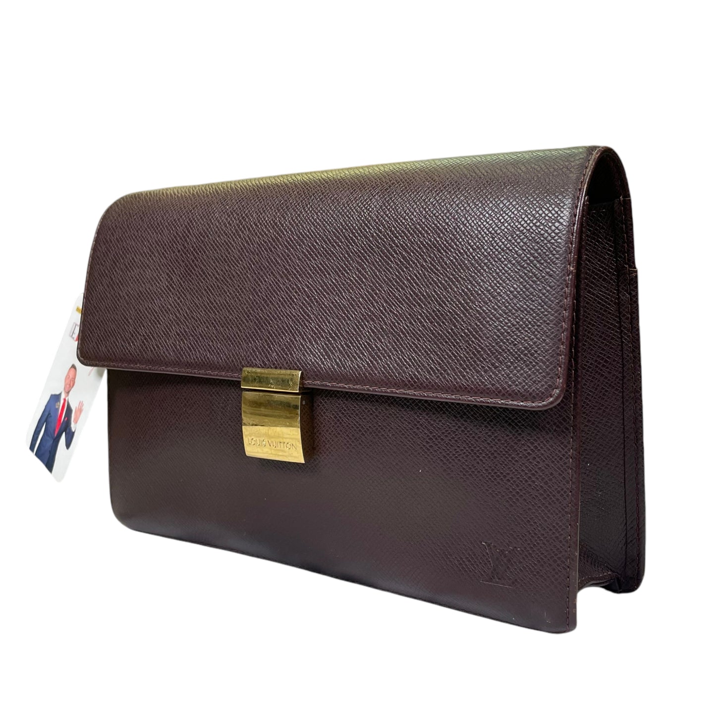 Louis Vuitton Selenga Taiga Burgandy Daily Business Pochette Wristlet Clutch