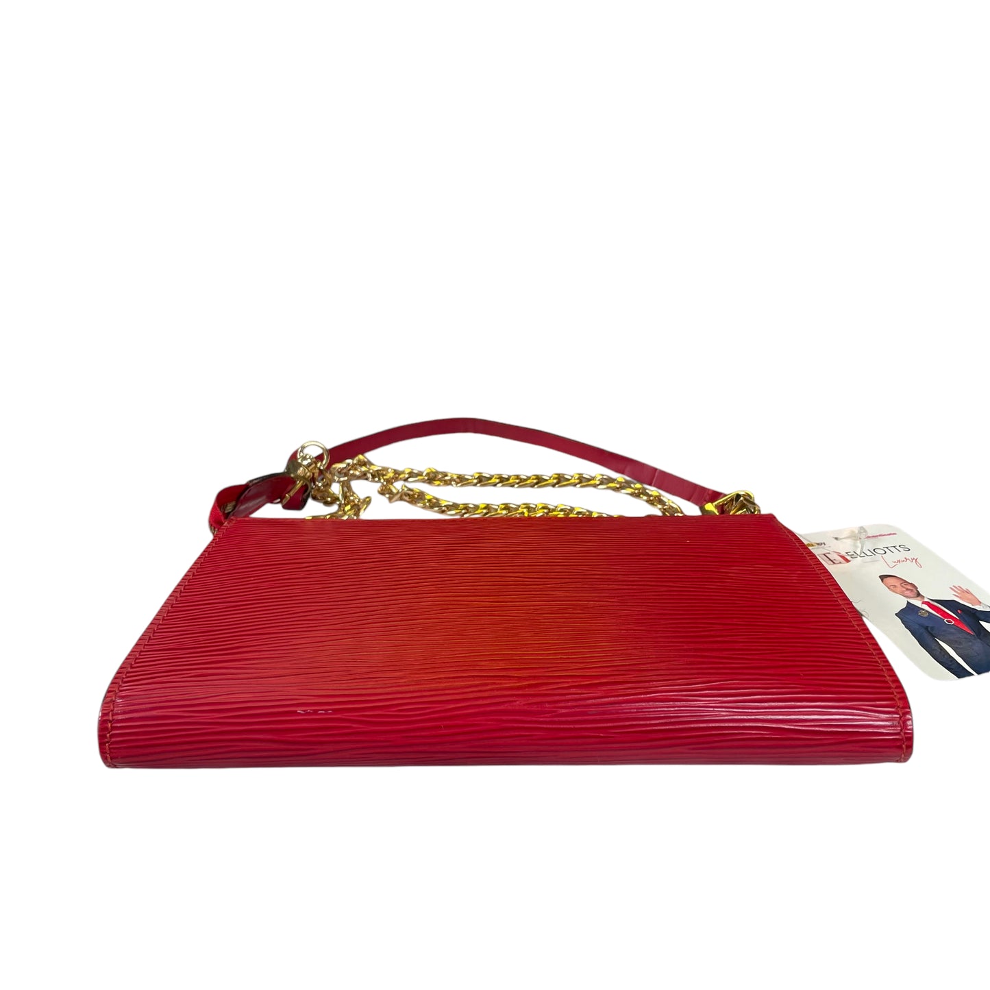 Louis Vuitton Red Epi Leather Pouchette 2 Way Mini Zip Clutch Shoulder Purse