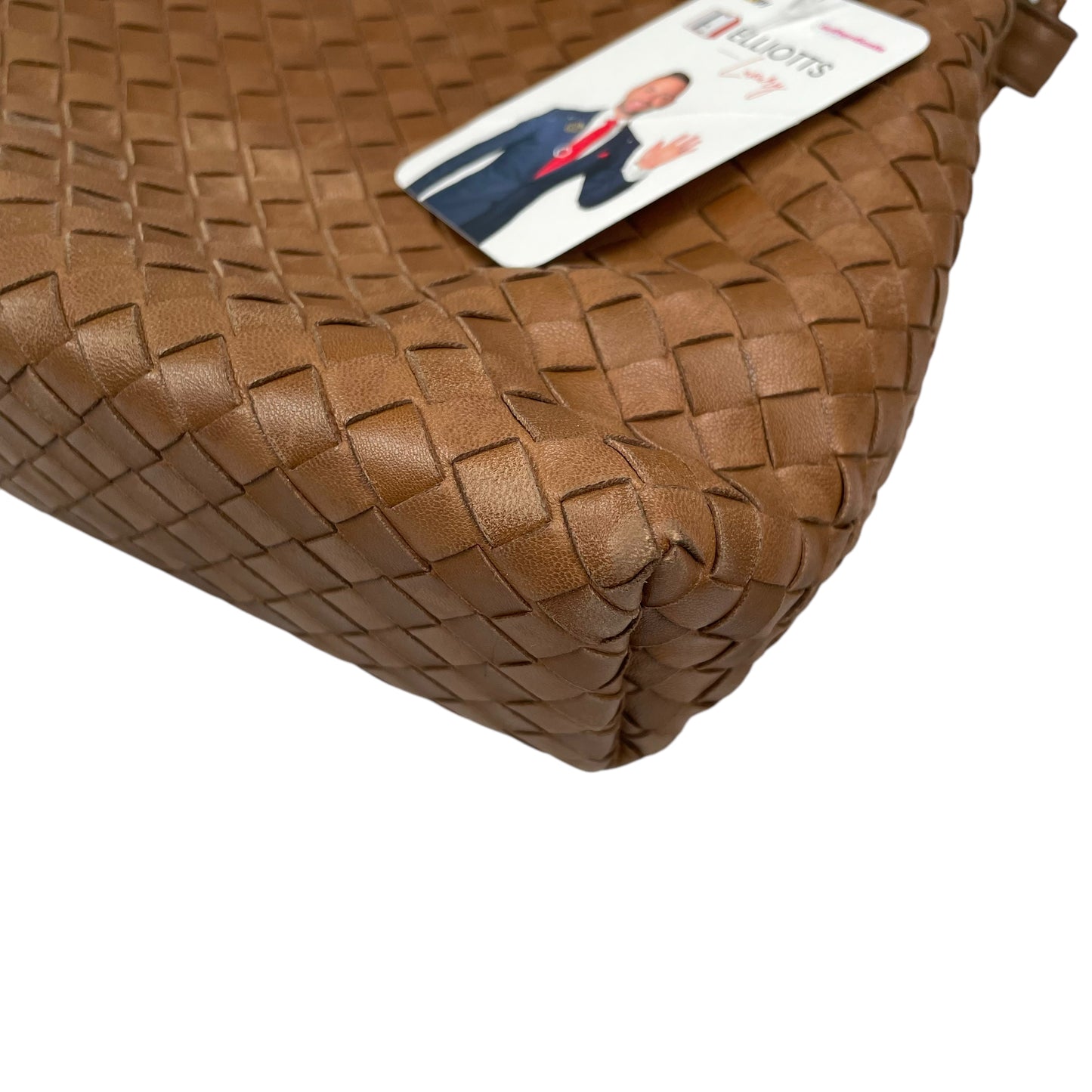 Bottega Veneta Intrecciato Nappa Light Brown Leather Clutch Small Shoulder Purse