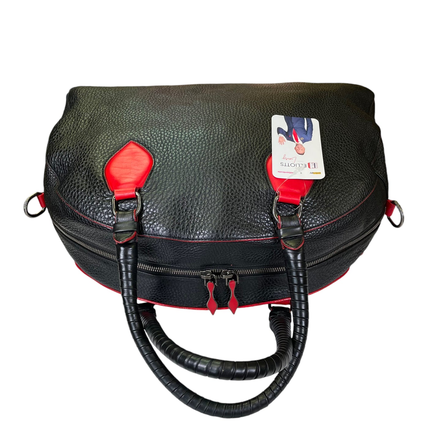 Christian Louboutin Pamettone Pebbled Leather 2 Way Alma Large Duffel Tote Purse