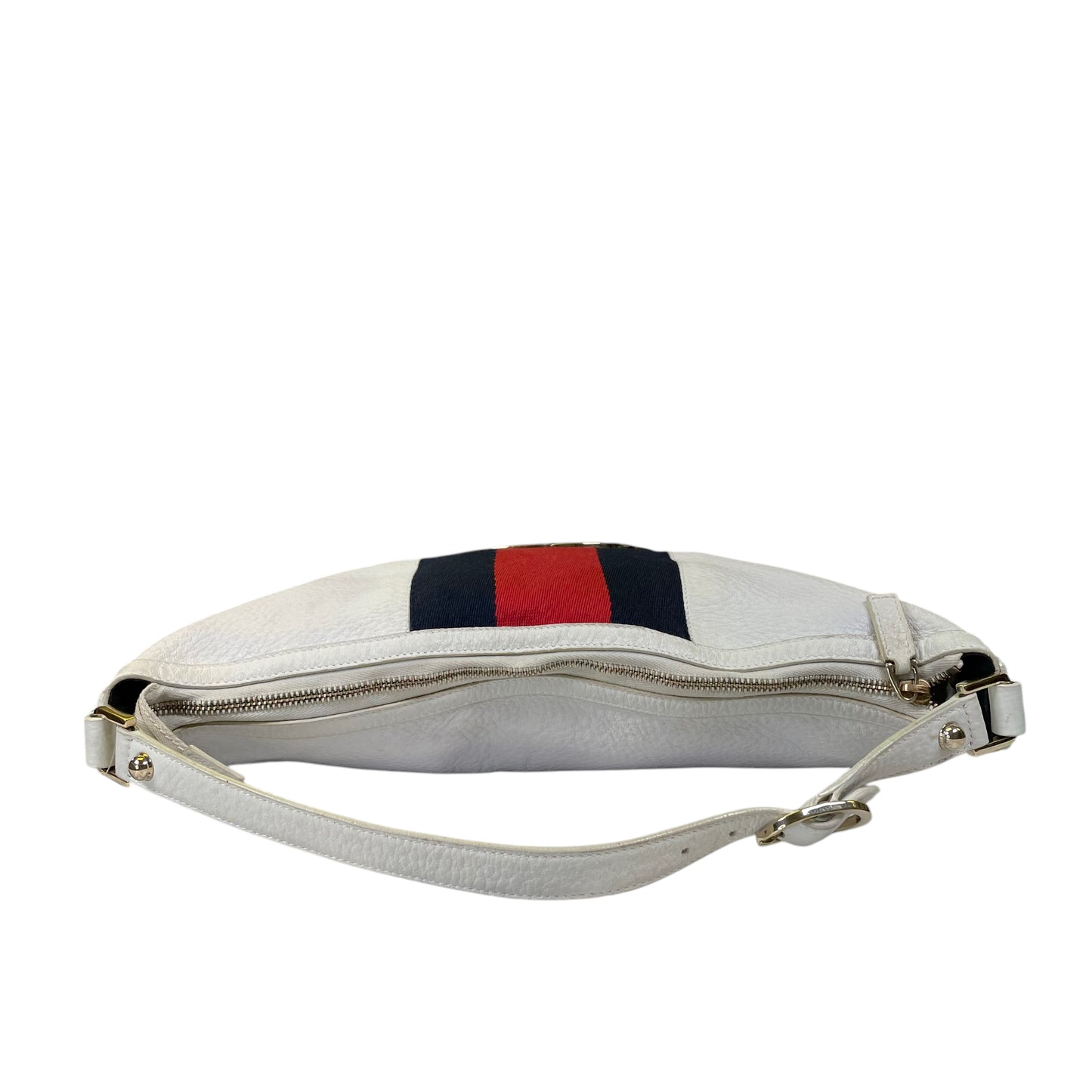 Gucci GG Sherry Blonde White Large Pebbled Gold Tone Hardware Shoulder Purse