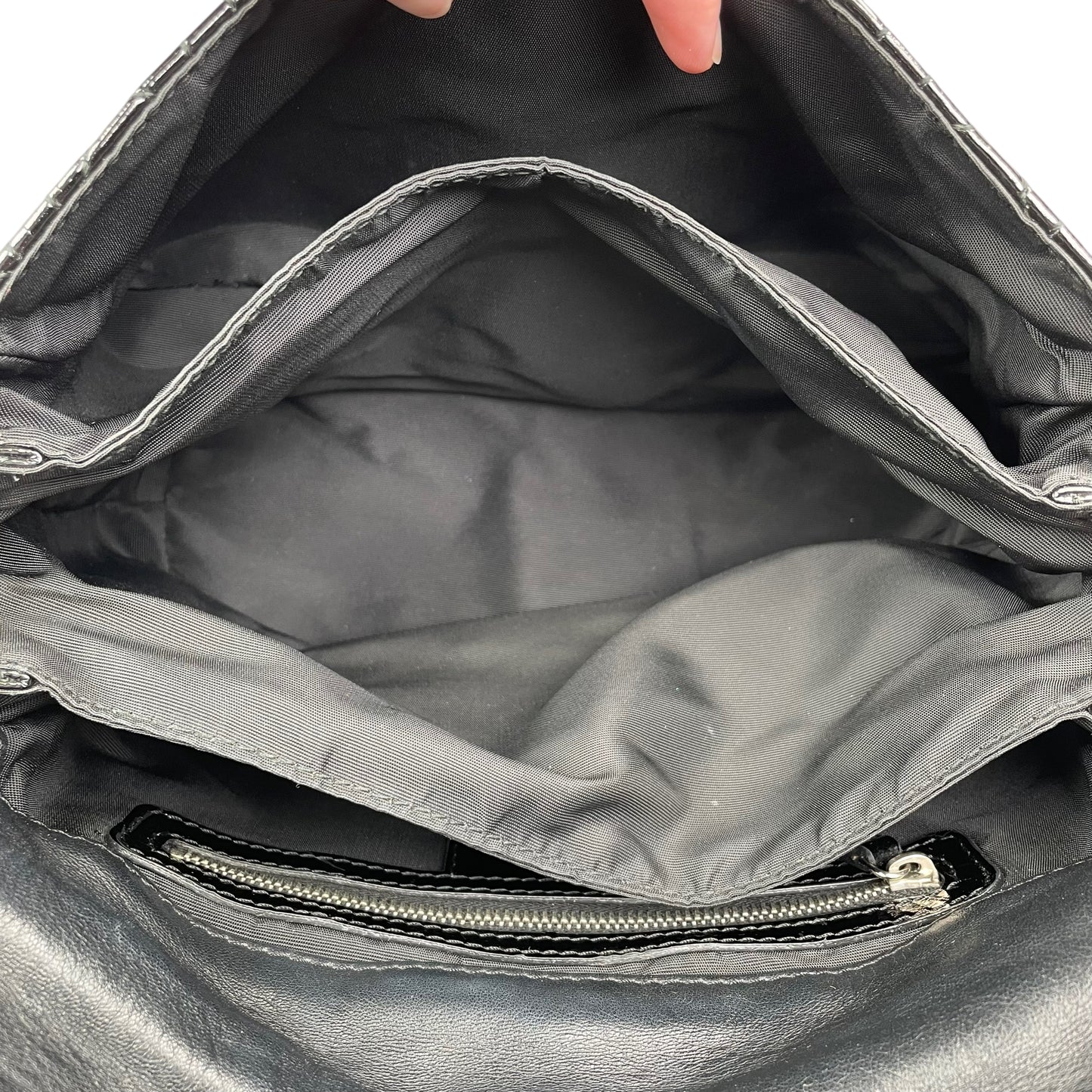 Christian Dior Black New Lock Patent Cannage Quilted Flap Shoulder Chain Purse