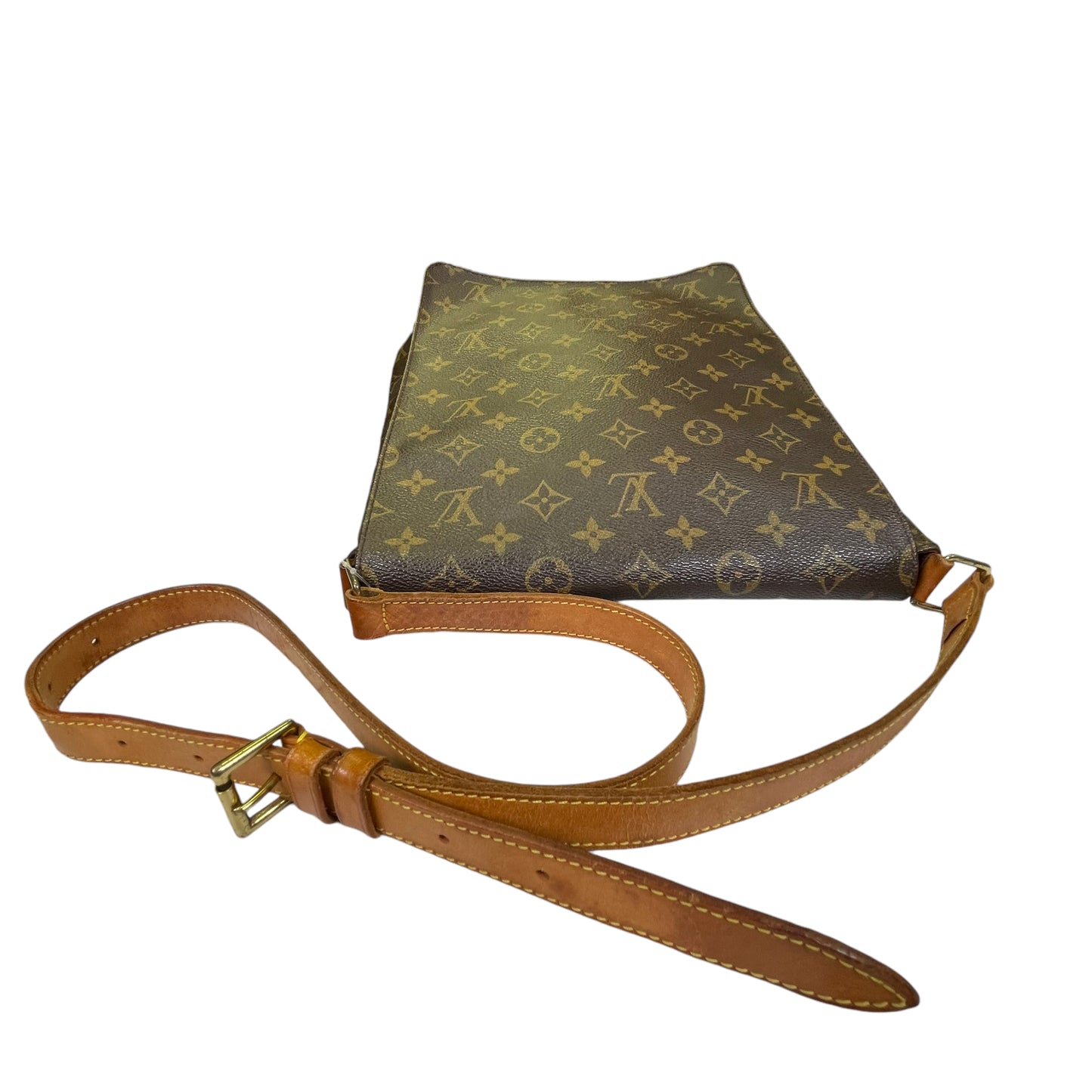Louis Vuitton Musette Monogram Brown Single Flap 2 Way Crossbody Purse