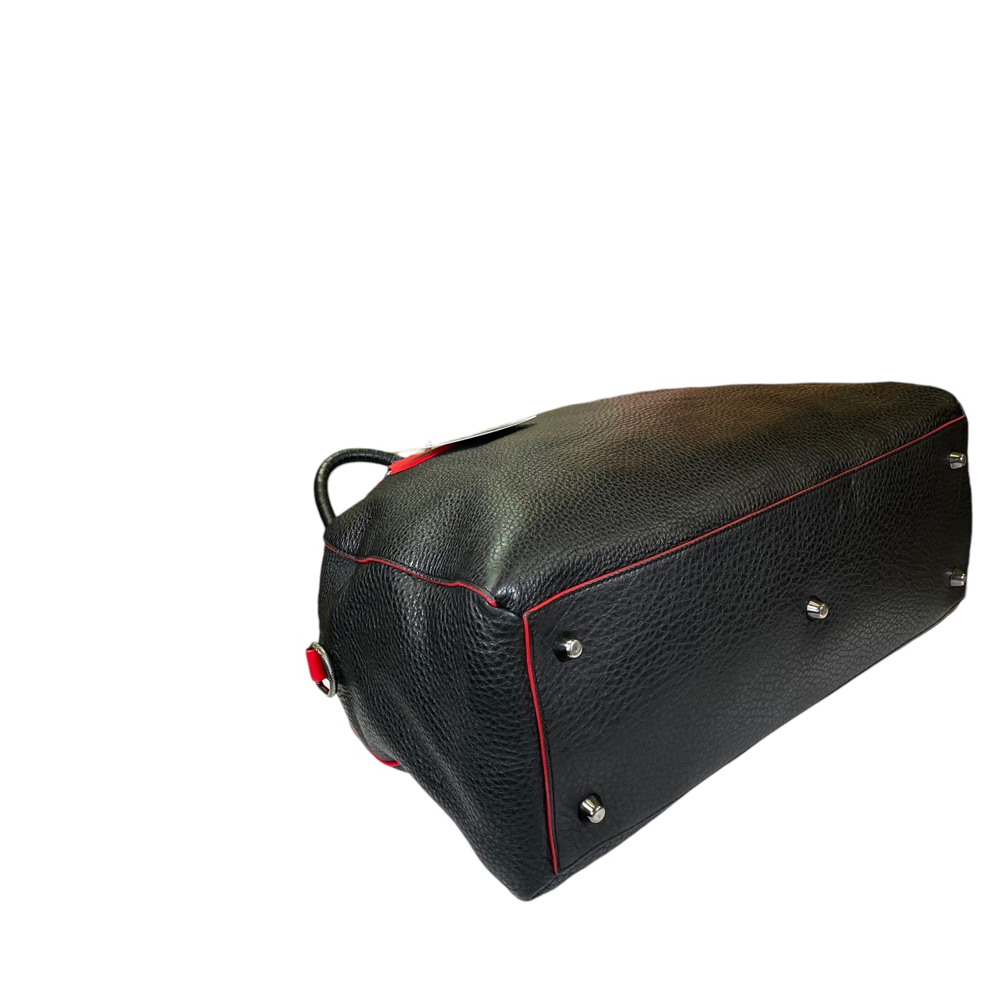 Christian Louboutin Pamettone Pebbled Leather 2 Way Alma Large Duffel Tote Purse