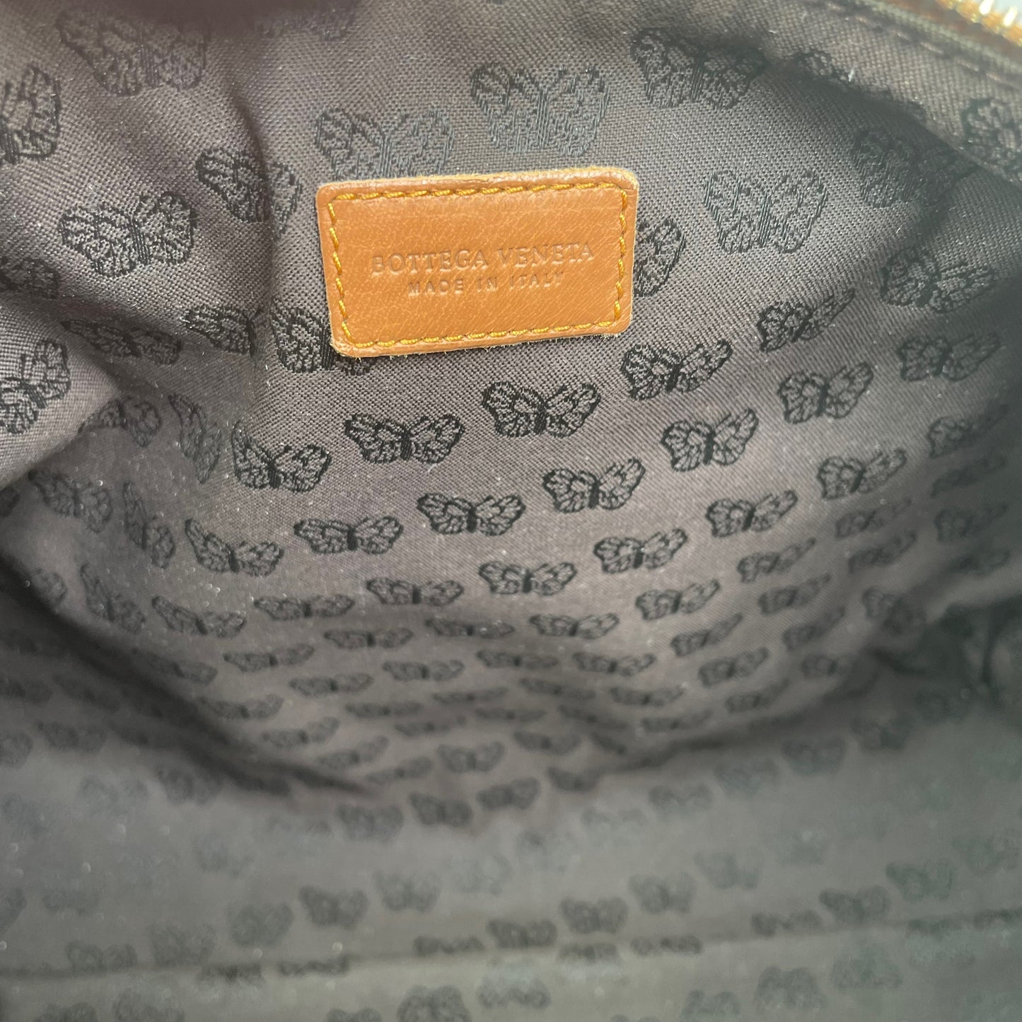 Bottega Veneta Leather Toiletry Bag Tan Pebbled Cosmetic Poouch Medium Clutch