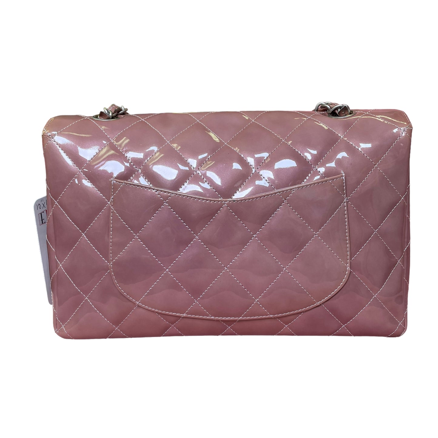 Chanel CC Purple Lilac Patent Brushed Silver Smokey Lilac Lambskin Single Flap